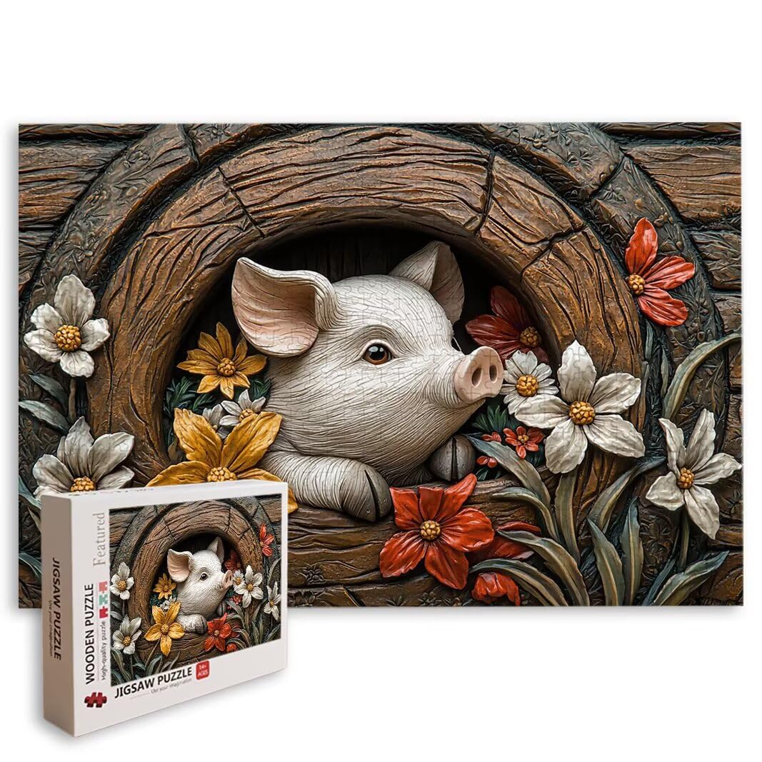 Puzzle Maiale, Puzzle 2000 Pezzi Adulti per Decor, Regalo Donna/Uomo -8758