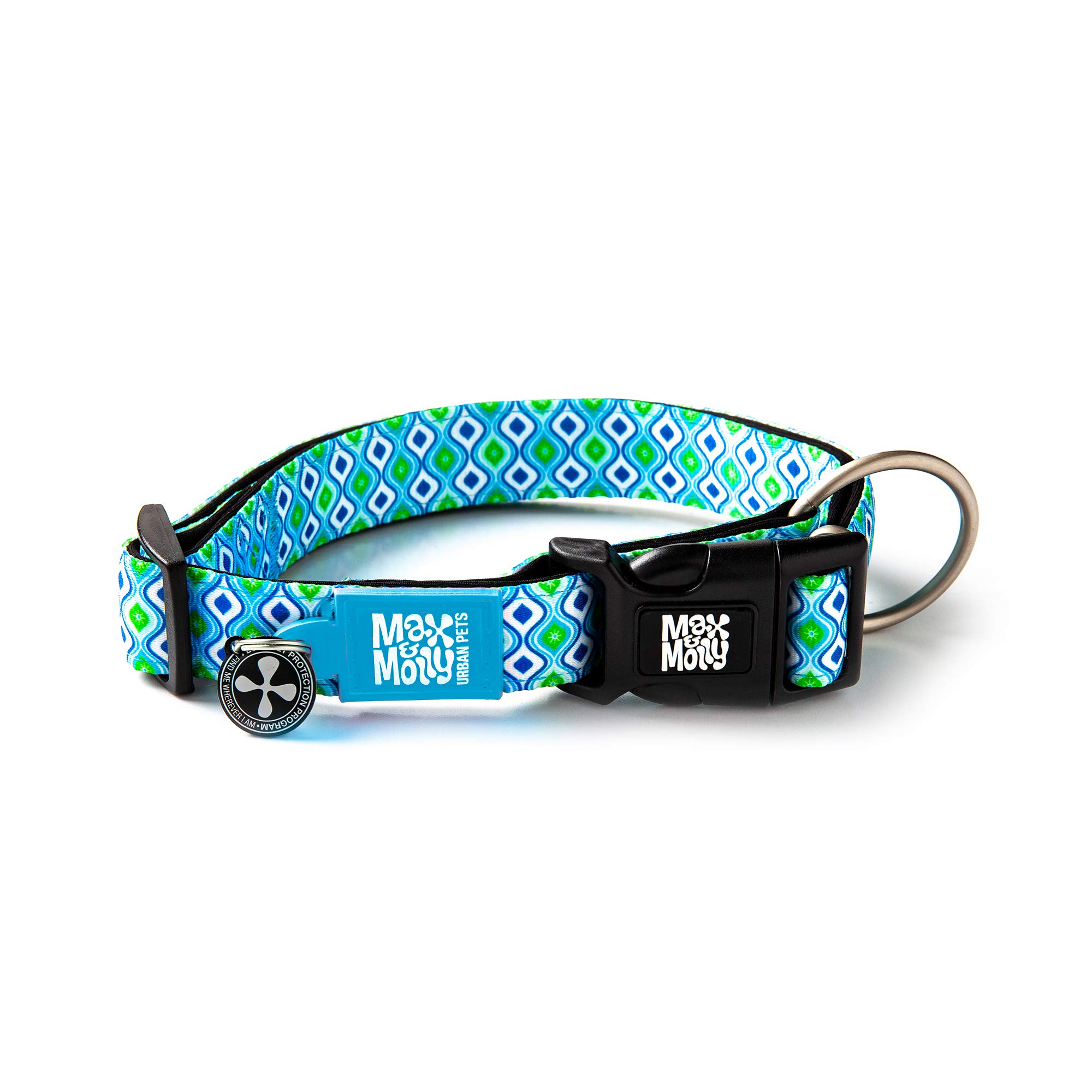Max & Molly - Gotcha! Smart ID Dog Collar - Retro Blue - XS
