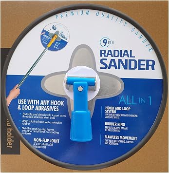 Tonmp 9 Inch Radial Hand Sander, 9" Hook and loop Hand Drywall Sander for Wall Cleaning and Polishing