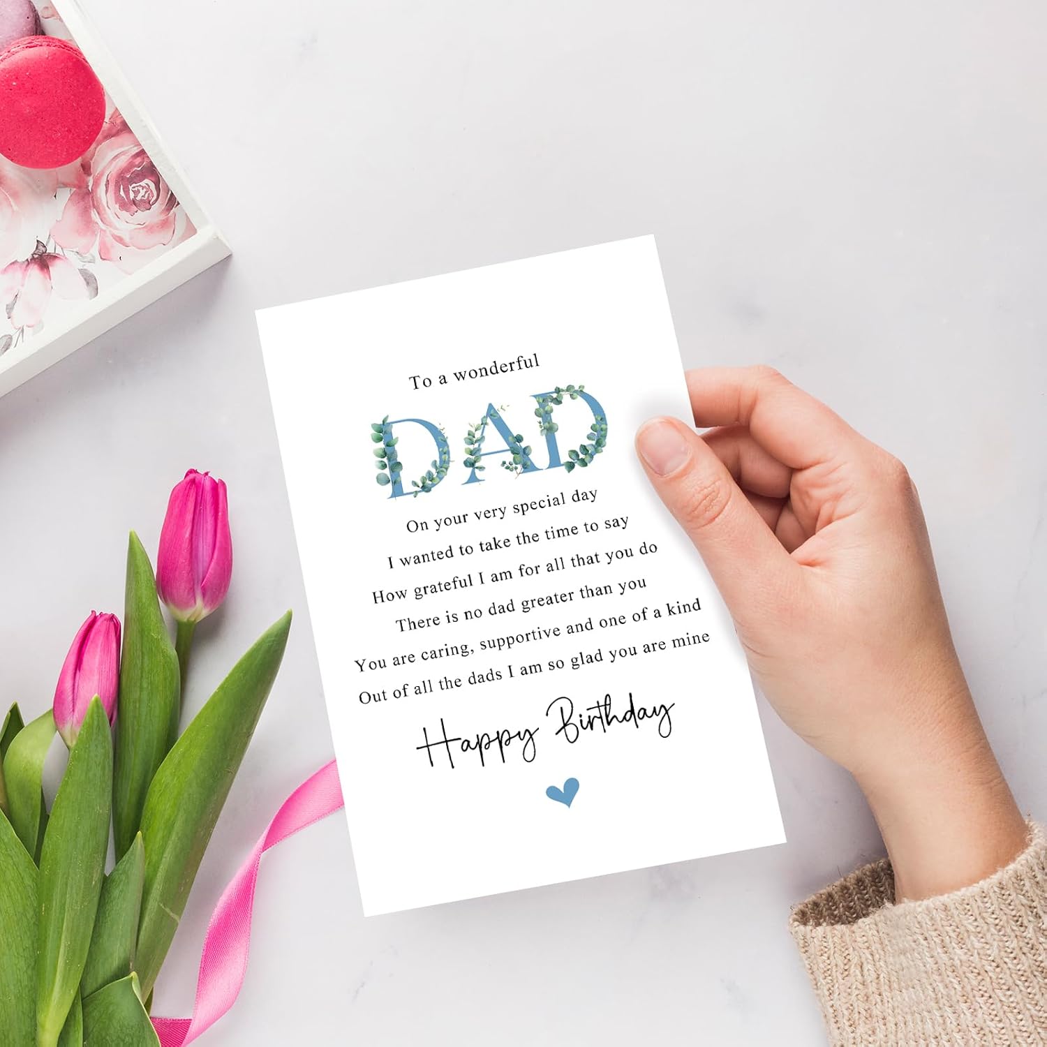 Chenive Thoughtful Dad Birthday Card from Daughter Son, Poem Birthday Card for Dad Daddy, Out Of All The Dads I Am So Glad You Are Mine - Image 7