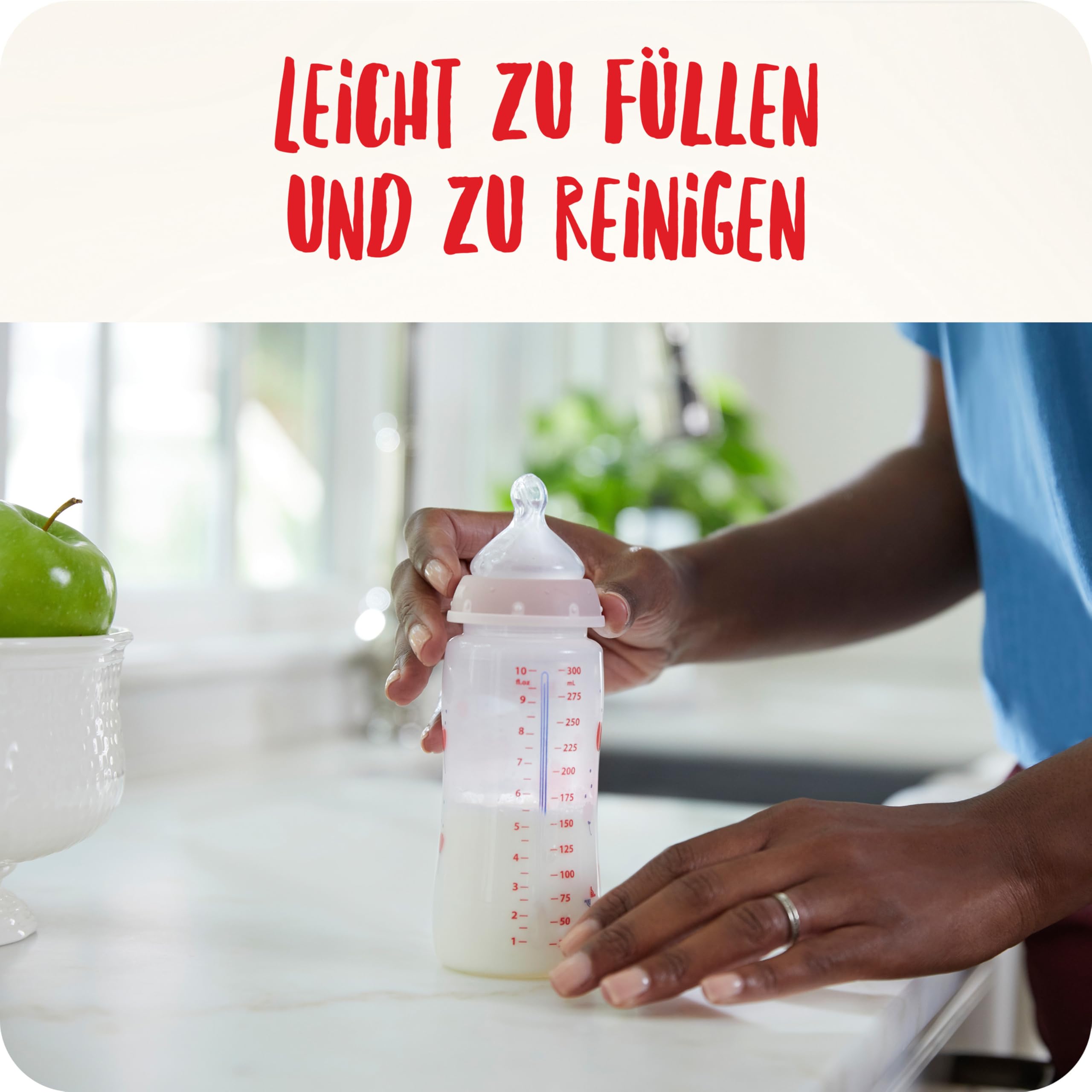 NUK Perfect Start First Choice+ Babyflaschen-Set | 0–6 Monate | 4 x Flaschen mit Temperaturkontrolle, Schnuller, Flaschenbürste & mehr | BPA-frei | grau & weiß | 10-teilig