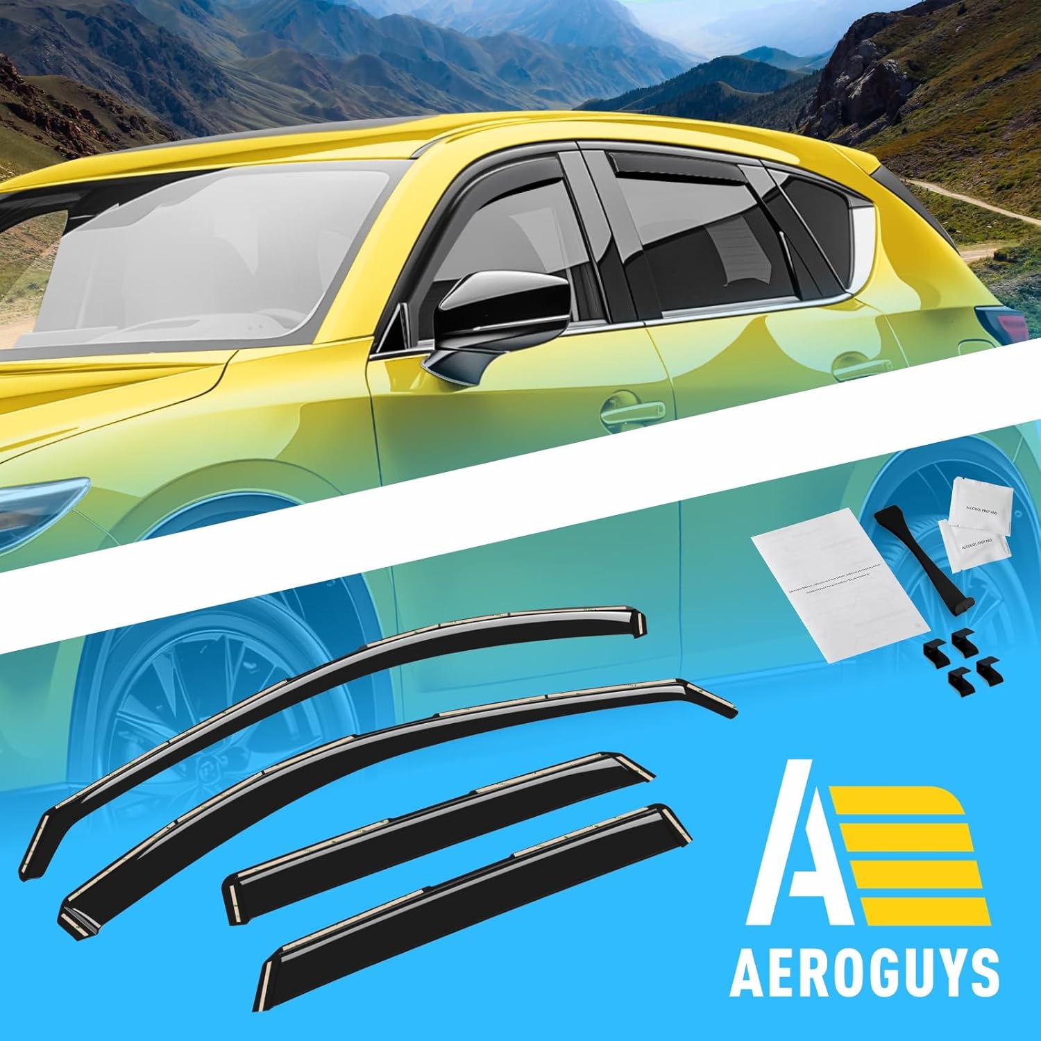 Extra Durable Window Deflectors in-Channel Window Visors Rain Guards Fit for Mazda CX-5 2017-2025, Sun Visors, Wind Vent for Shades, Exterior Car Accessories - 4pcs. AG0971