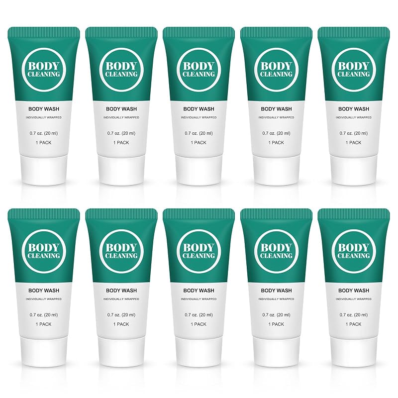 Sabonete líquido corporal em tamanho viagem RSQAZQ, conjunto com 10 unidades de 20 mL
