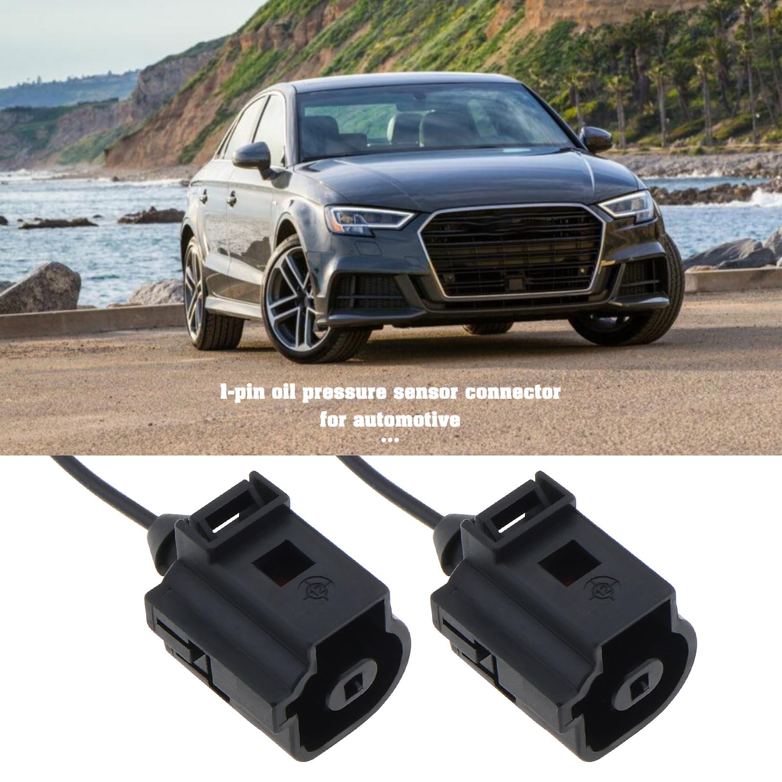 2 connettori a 1 pin per sensore di pressione dell'olio Pigtail 1J0973081 Compatibile con Audi, Porsche, Volkswagen 98-2016