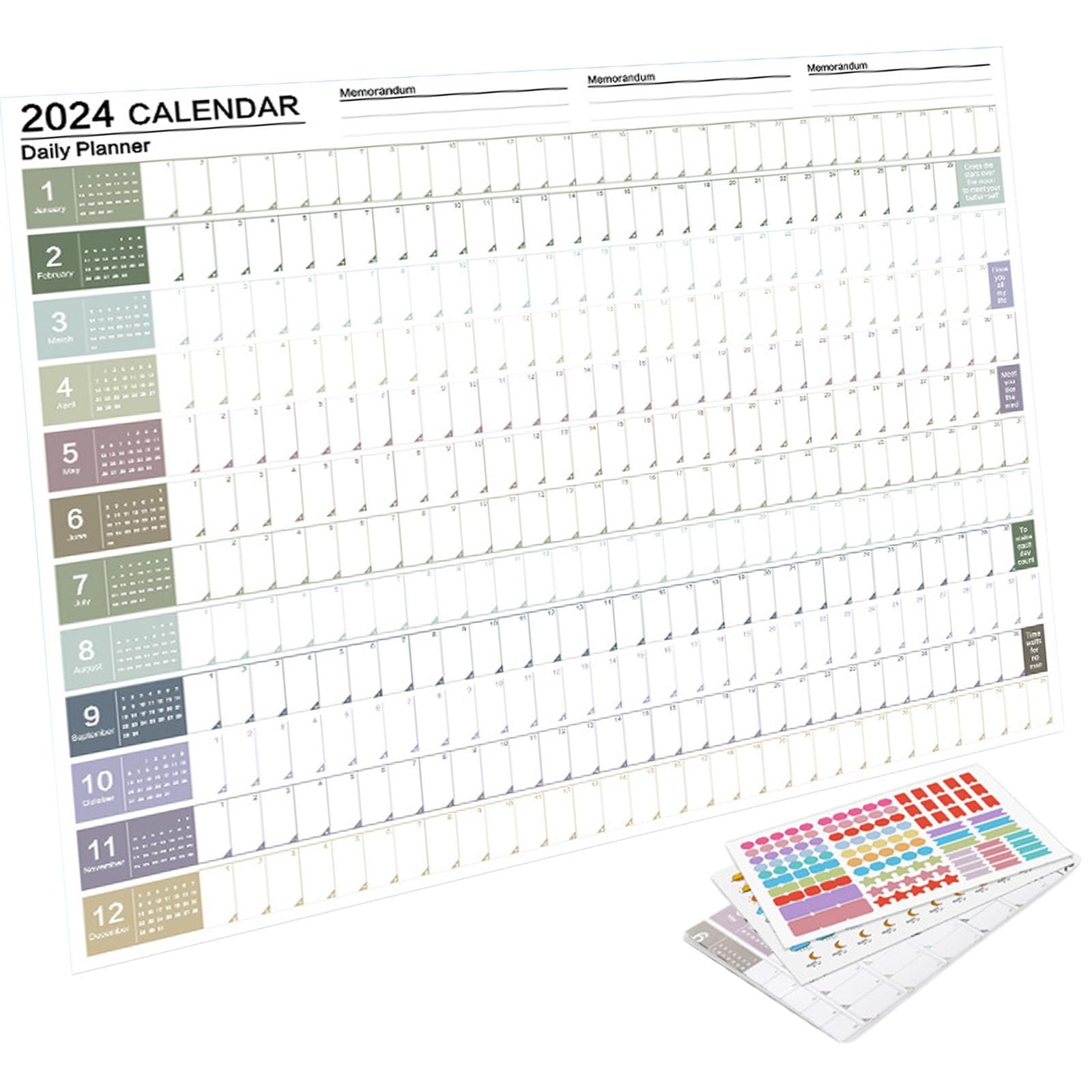Set di 10 calendari da appendere alla parete 2024, calendario annuale per compiti in aula e la casa, stile A