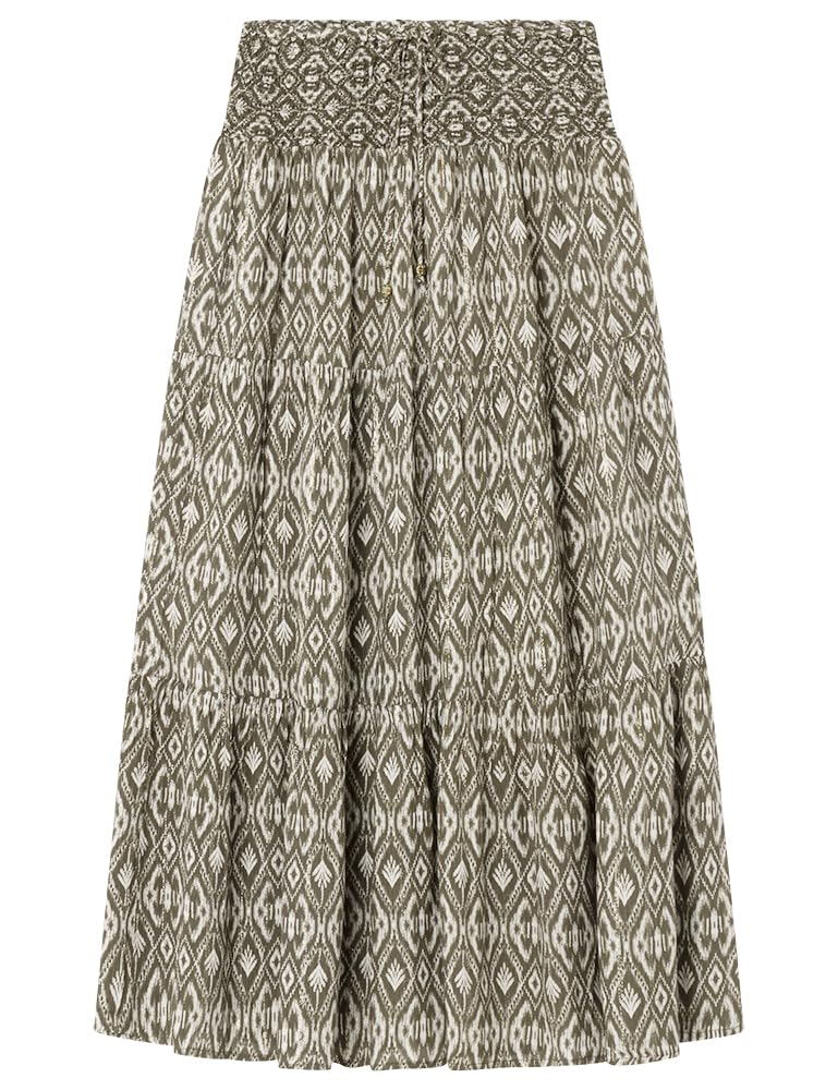 SPRINGFIELD Women's 3.fq.Falda Midi Lurex Skirt, Khaki CRIS, 8