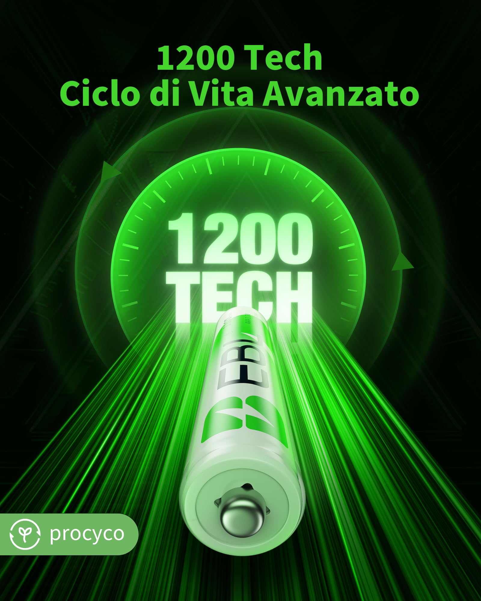 EBL 8 x AAA Batterie Ricaricabili Durature 1.2V, Pile Ricaricabili 1100mAh Ni-MH 1200 Tech