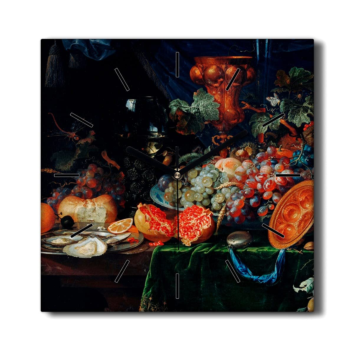 Toile Décoration Murale Horloge Fruits et Huîtres Impression Haute Définition