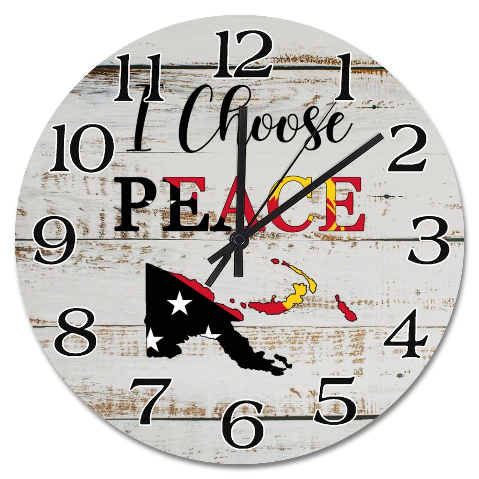 Horloge Papouasie-Nouvelle-Guinée cadeau vintage idéal déco murale