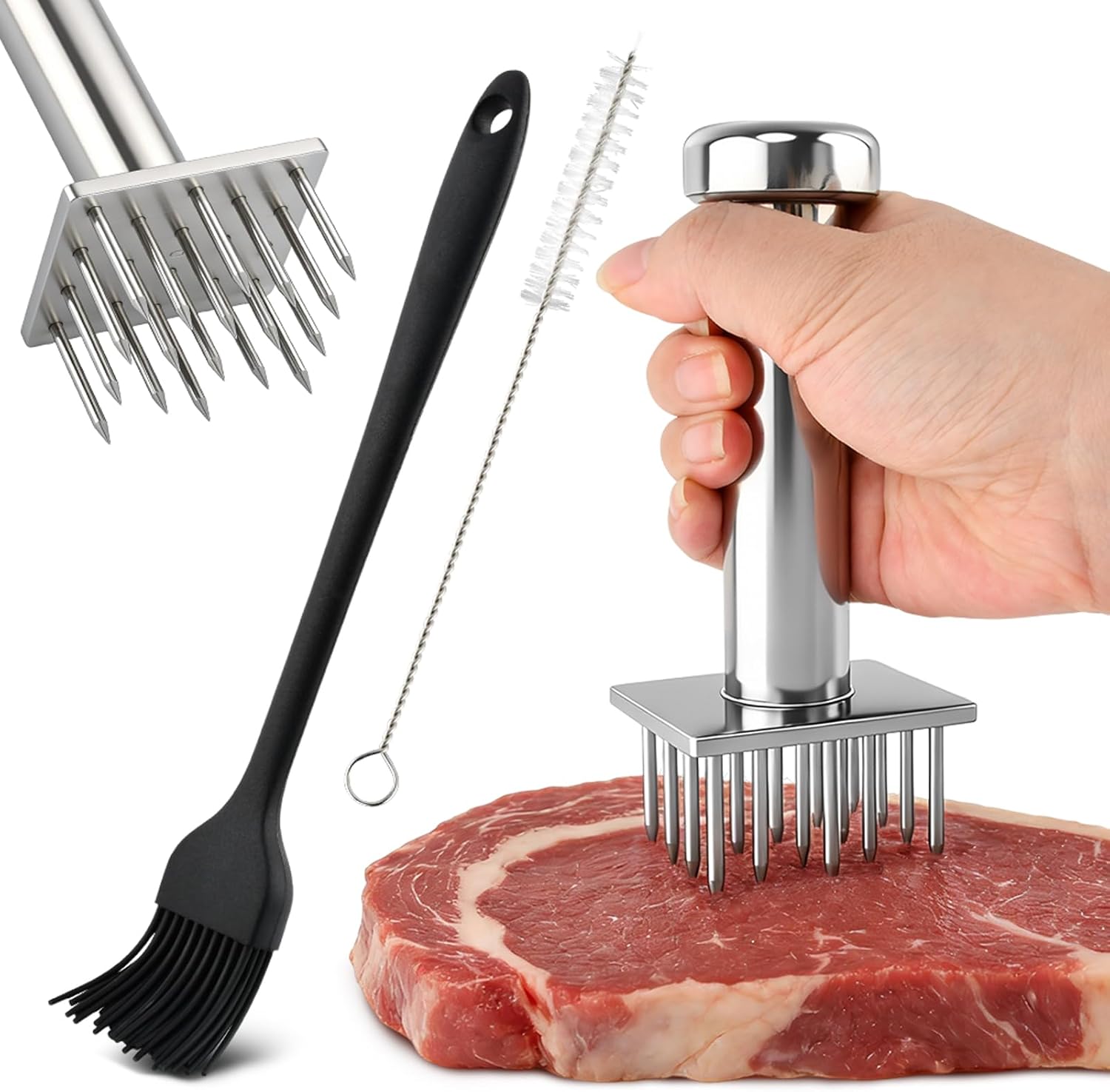 Ablandador de Carne de Acero Inoxidable con 18 Agujas