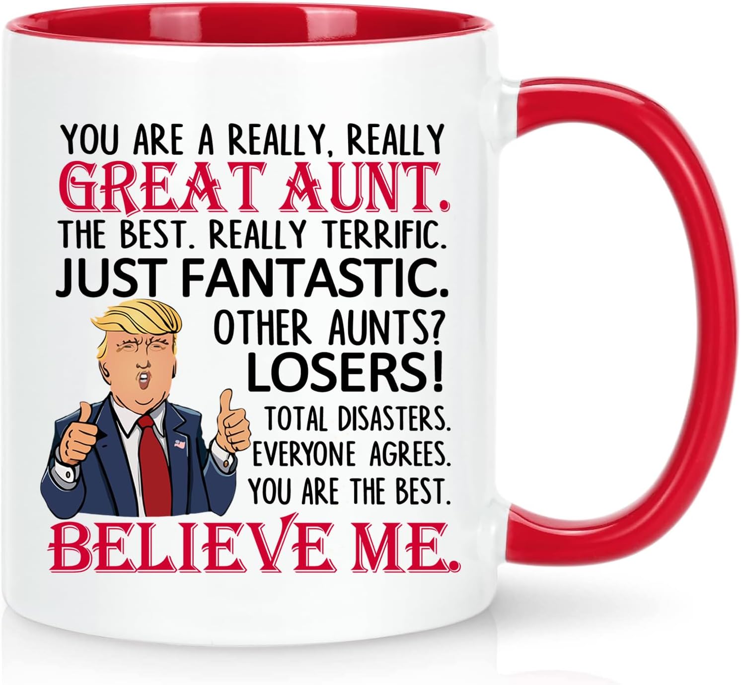 WENSSY Funny Great Aunt Gifts Mug, You’re a Great Aunt Mug, Best Mother’s Day Gifts for Auntie from Niece Nephew, 11 Ounce Red