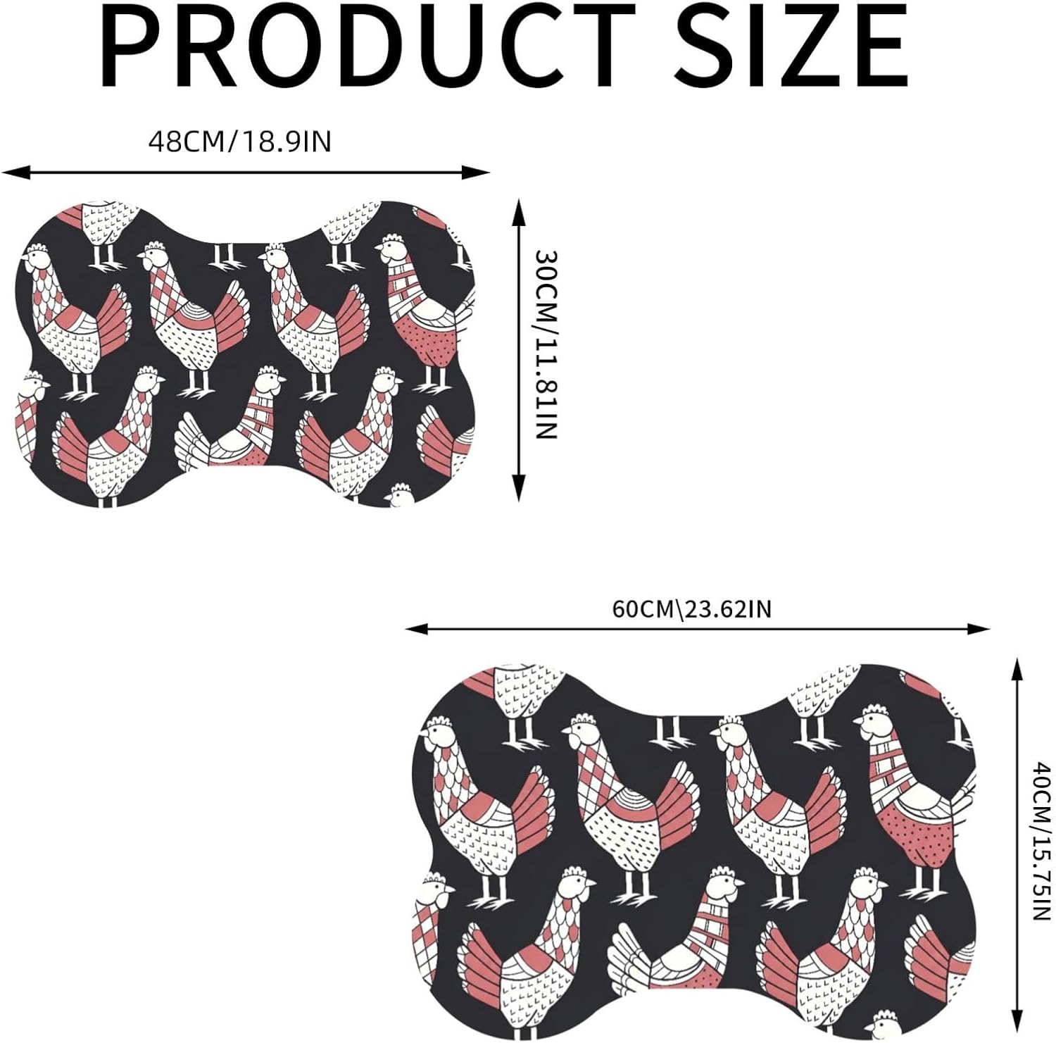 Funny Chicken and Hens Pet Dog Cat Food Mat image 2