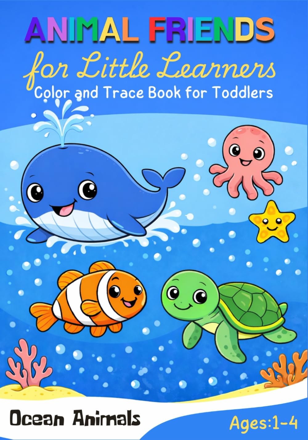 Animal Friends for Little Learners: Ocean Animals | A Coloring and Tracing Book Featuring 50 Animals for Toddlers and Preschool Kids (Little Learners Trace & Color)