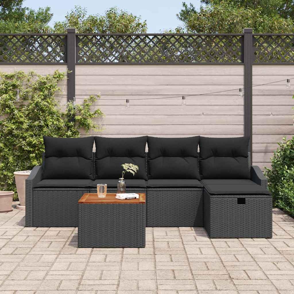Komplet 4 krzeseł ogrodowych z poduszkami, szare, akacjowe, solidne krzesła tarasowe z litego drewna, rustykalny design na balkon i patio, wytrzymałe siedziska