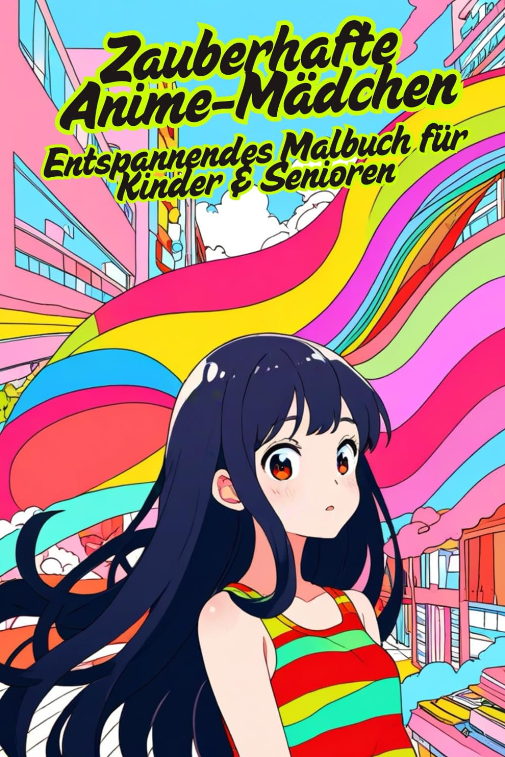 Zauberhafte Anime-Mädchen – Entspannendes Malbuch für Kinder & Senioren: Niedliche Anime-Frauen zum Ausmalen | Große Motive | Jede zweite Seite frei | Kreativer Malspaß für Jung & Alt
