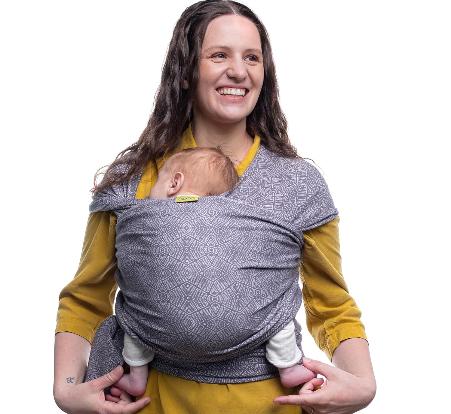 Boba Baby Tragetuch Neugeborene - Elastisches Babytragetuch und Stilltuch für Unterwegs - Einfach zu binden - Babytrage Neugeborene ab Geburt bis 16kg (Kahla)