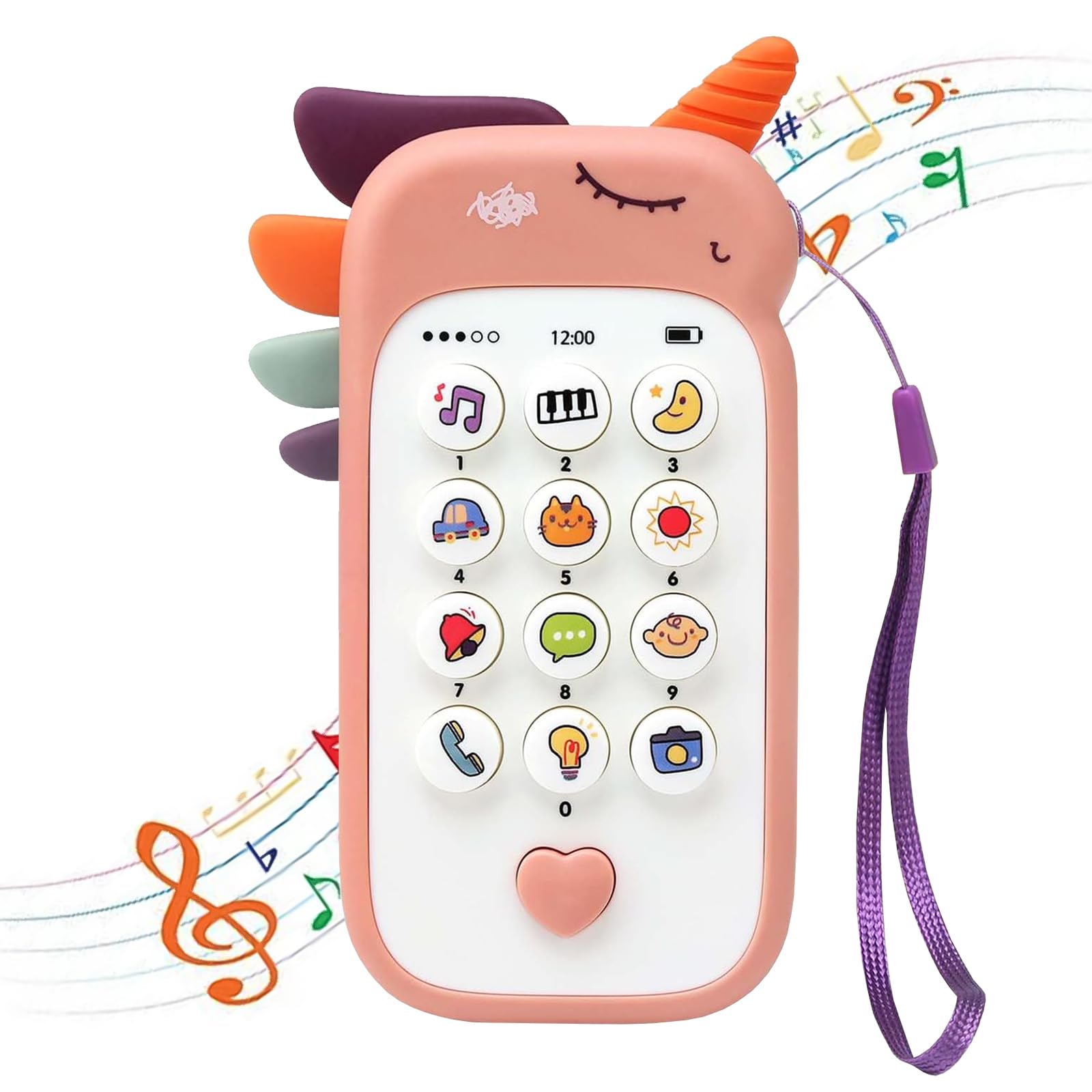 Juguete Musical Teléfono Para Bebés De 6 A 12 Meses – Con Luces, Sonidos, Canciones Y Mordedor De Silicona, Ideal Para Aprender Y Hablar