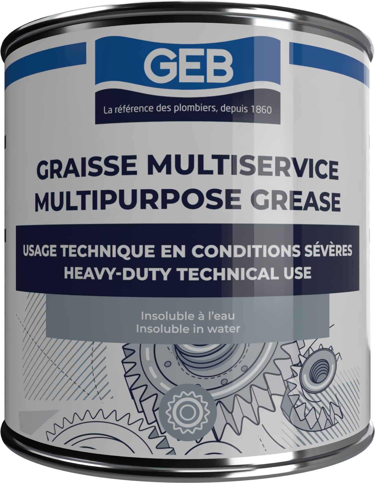 GEB Graisse multiservice. Graissage Techniques d'organes Soumis à des Conditions sévères de Travail : Hautes températures, Vitesse… - Pot 600 g