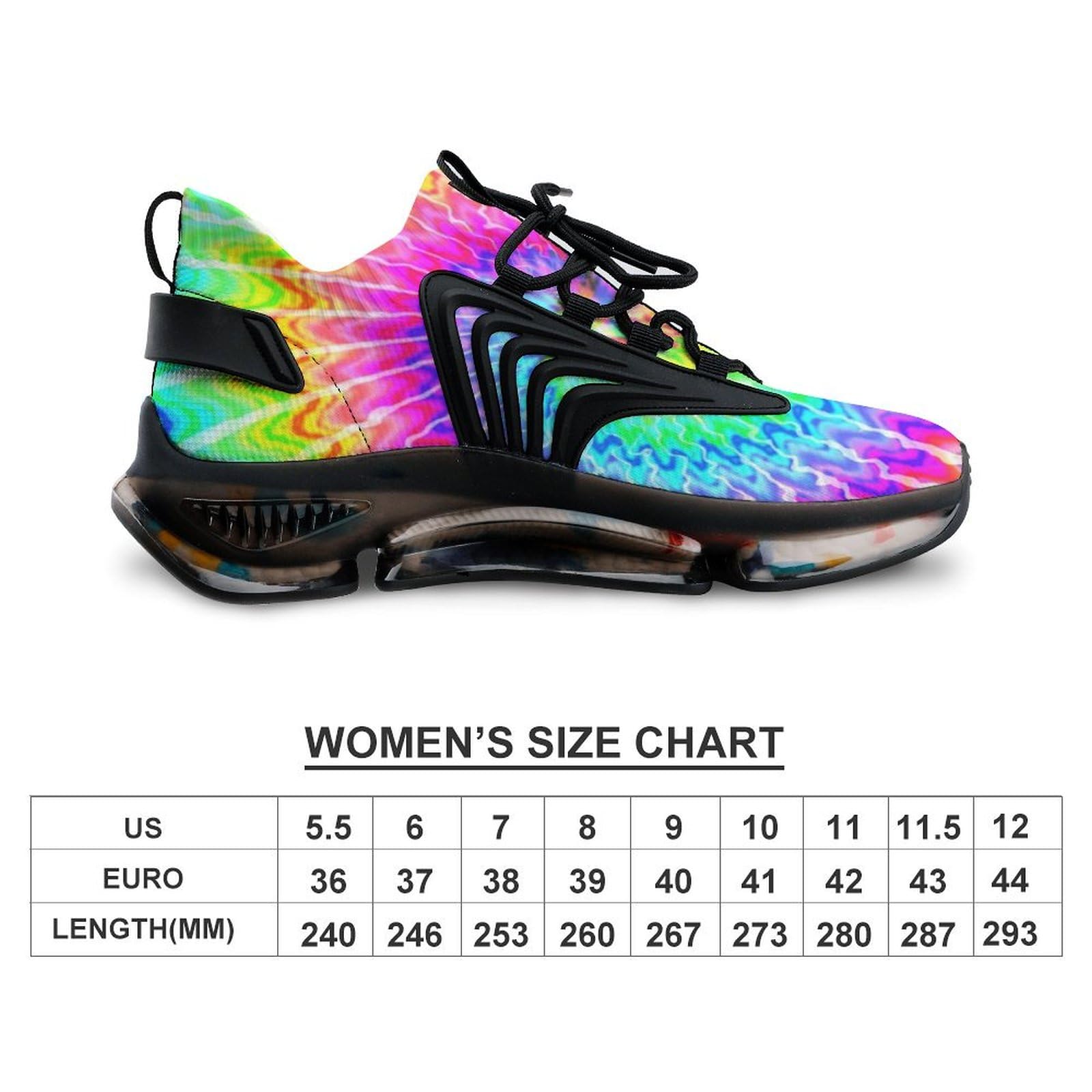 Tie Dye Rainbow Colourful Lightweight Women's Sneakers Running Tennis Shoes Walking Sportswear Gym Travel