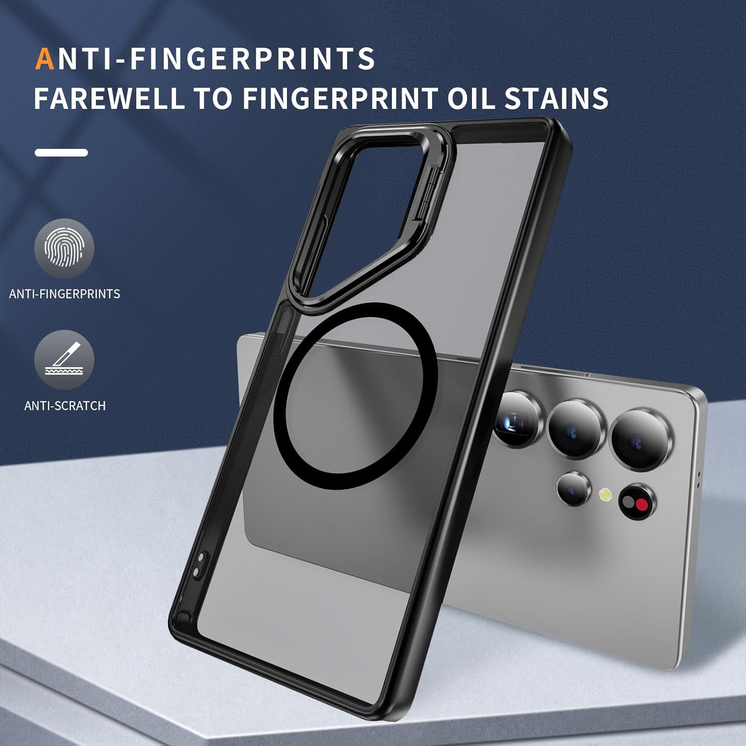 Hitaoyou Magnetic Shockproof for Samsung Galaxy S25 Ultra Case,Transparent Matte Built-in Metal Camera Kickstand Compatible with Magsafe Protective Slim Case for for Galaxy S25 Ultra 6.9" - Image 4