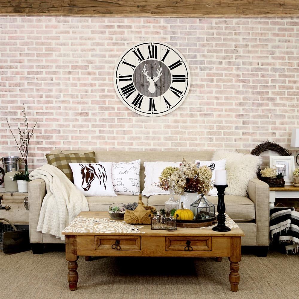 Bricks Wall Stencil - Reusable Large Stencil for Painting Walls - Easy DIY Room Makeover - Affordable Alternative to Wallpaper for Home Décor