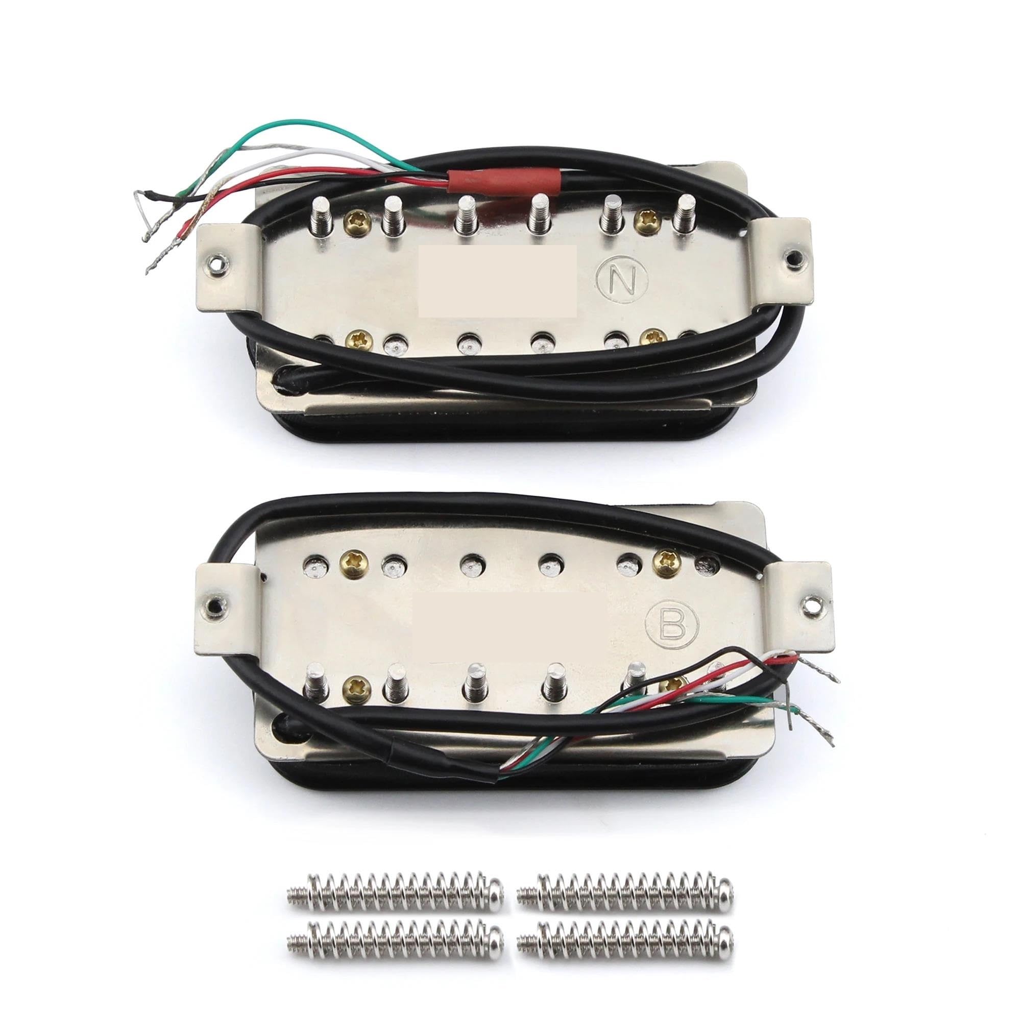Pastilla De Guitarra Eléctrica Profesional 2 Pastillas De Guitarra Humbucker Alnico 2 | Juego de pastillas para puente de mástil, piezas de guitarra eléctrica negras