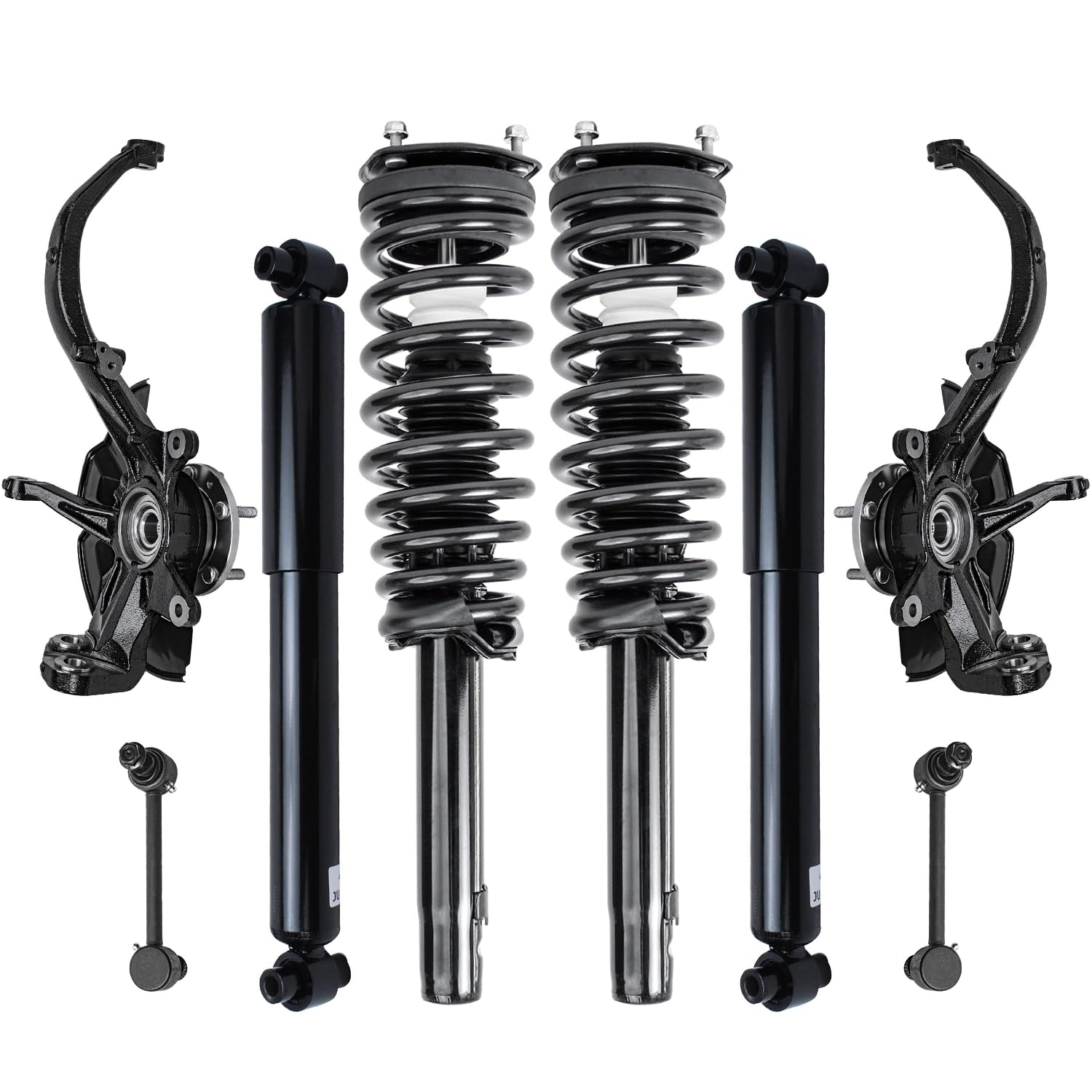 Detroit Axle - Front Steering Knuckles Hub Bearings Struts Sway Bar Links