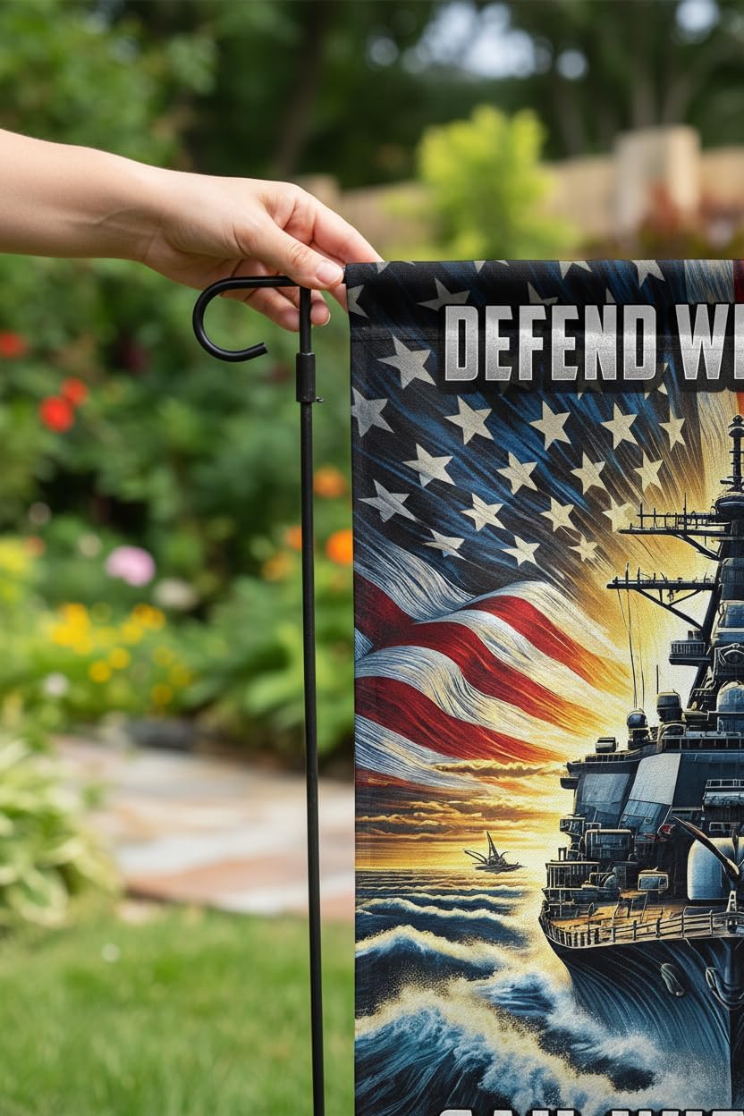 US Navy Garden Flag 12x18 Inch - Double Sided Patriotic Battleship Decor for Outdoor & Indoor, Weather Resistant for Veterans & Military Families - Image 7