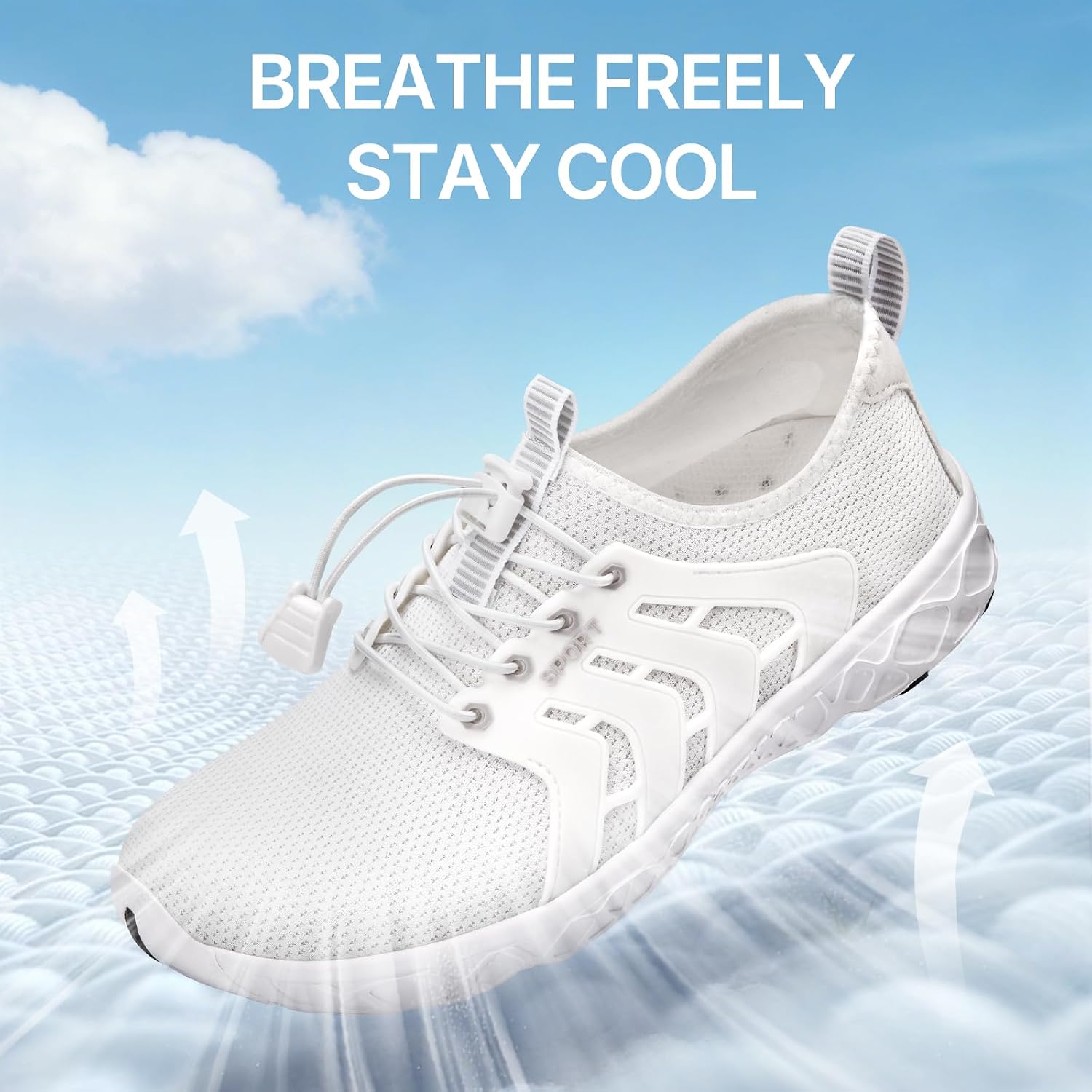 ATHMILE Water Shoes Men Quick-Dry Mesh Uppers Ultralight for Beach Pool Aqua Lake River Swimming Surfing Hiking Kayaking with Drainage Holes & Adjustable Buckle Cruise Essentials 2026