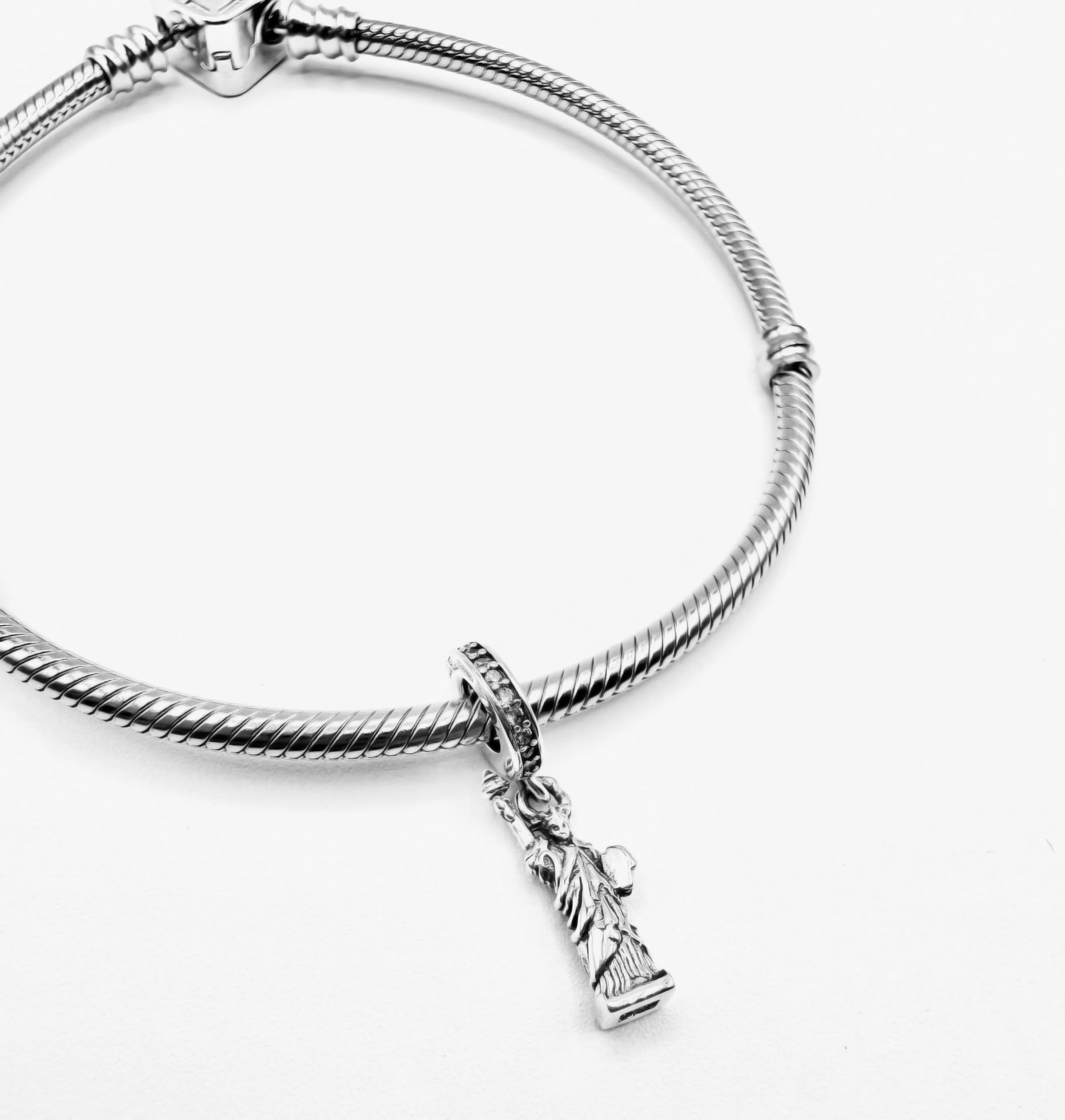 Charm-Anhänger Freiheitsstatue Denkmal USA Amerika 925 Silber Les Folies für Pandora, Sterling-Silber, Zirkonia