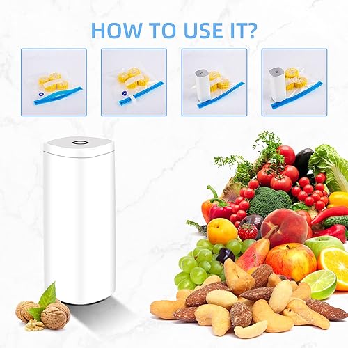 Miniatura 7 de Sous Vide Bolsas reutilizables, 20 bolsas selladoras al vacío para alimentos con 6 clips de sellado, bolsas selladoras al vacío de alimentos para