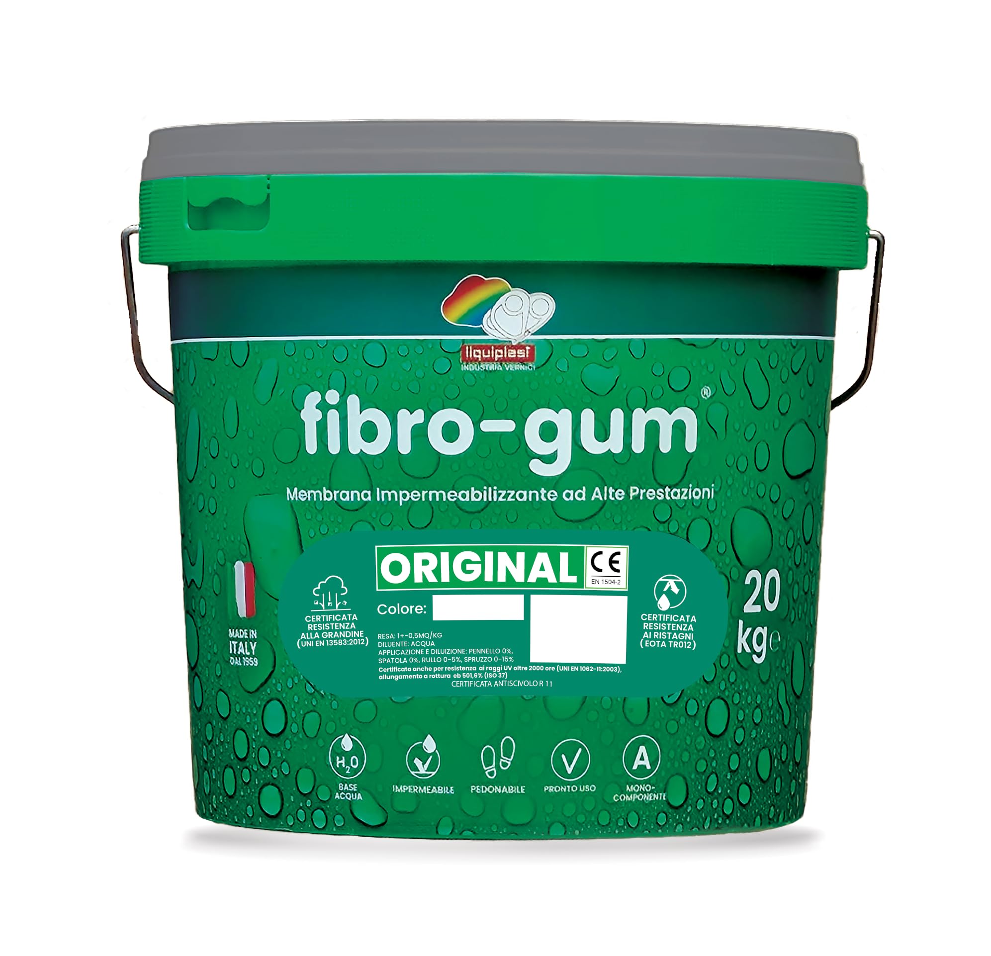 Fibrogum Original Gris 20 kg – Membrana impermeabilizante de alto rendimiento