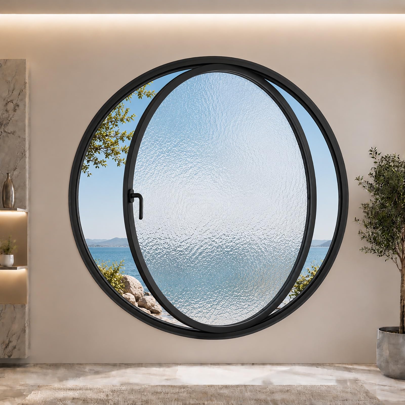 Fenêtre circulaire pivotante idéale pour sous-sols poulaillers combles et bain