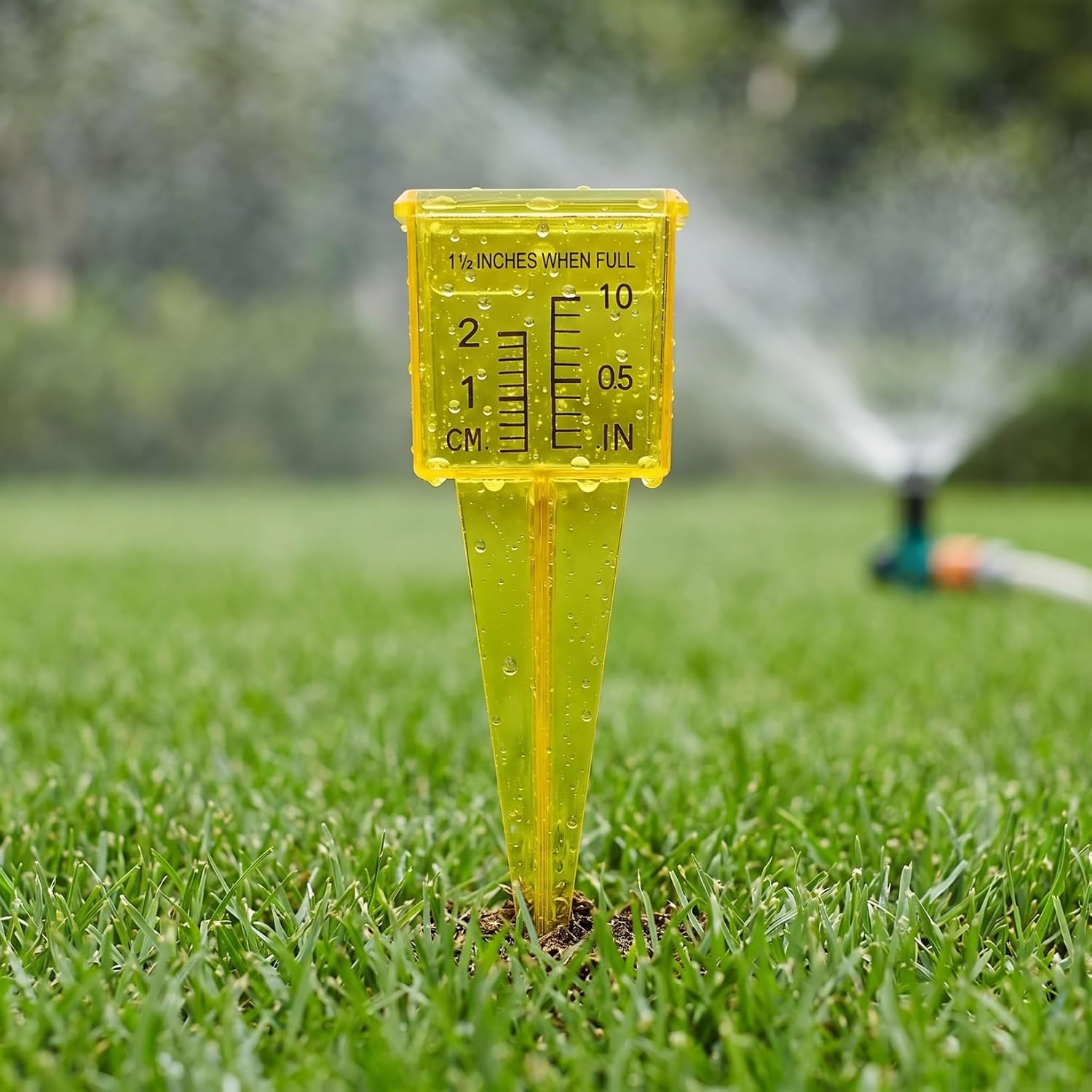 Housoutil 1.5 Inch Rain Gauge Sprinkler, 4PCS Rain Sprinkler GaugeOutdoor, Lawn Water Gauge, Measuring Tool for Accurate Rainfall Monitoring, Precision Measuring Cups for Garden Yard Grass Watering
