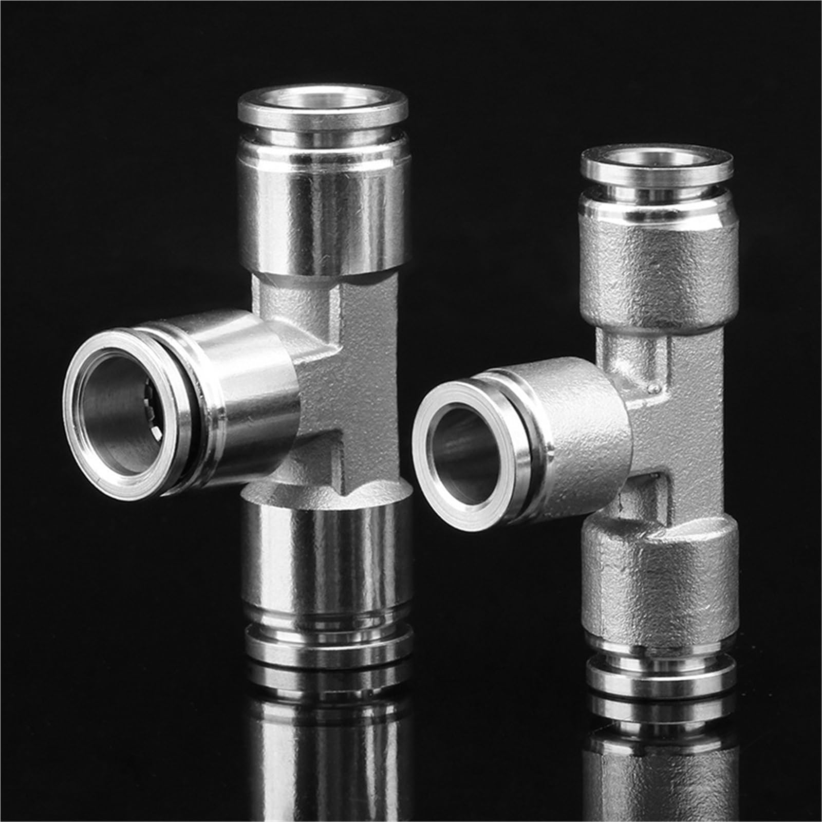 304 Stainless Steel Pneumatic Quick-Connect Three-Way Connector PE/PEG6/8 1Pcs(304stainlesssteel PE8)