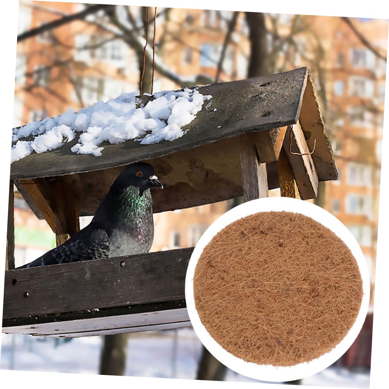 BELLIFFY 10x Kokosfaser-Nistmatten Für Vögel - Atmungsaktive Unterlage Für Tauben & Papageien