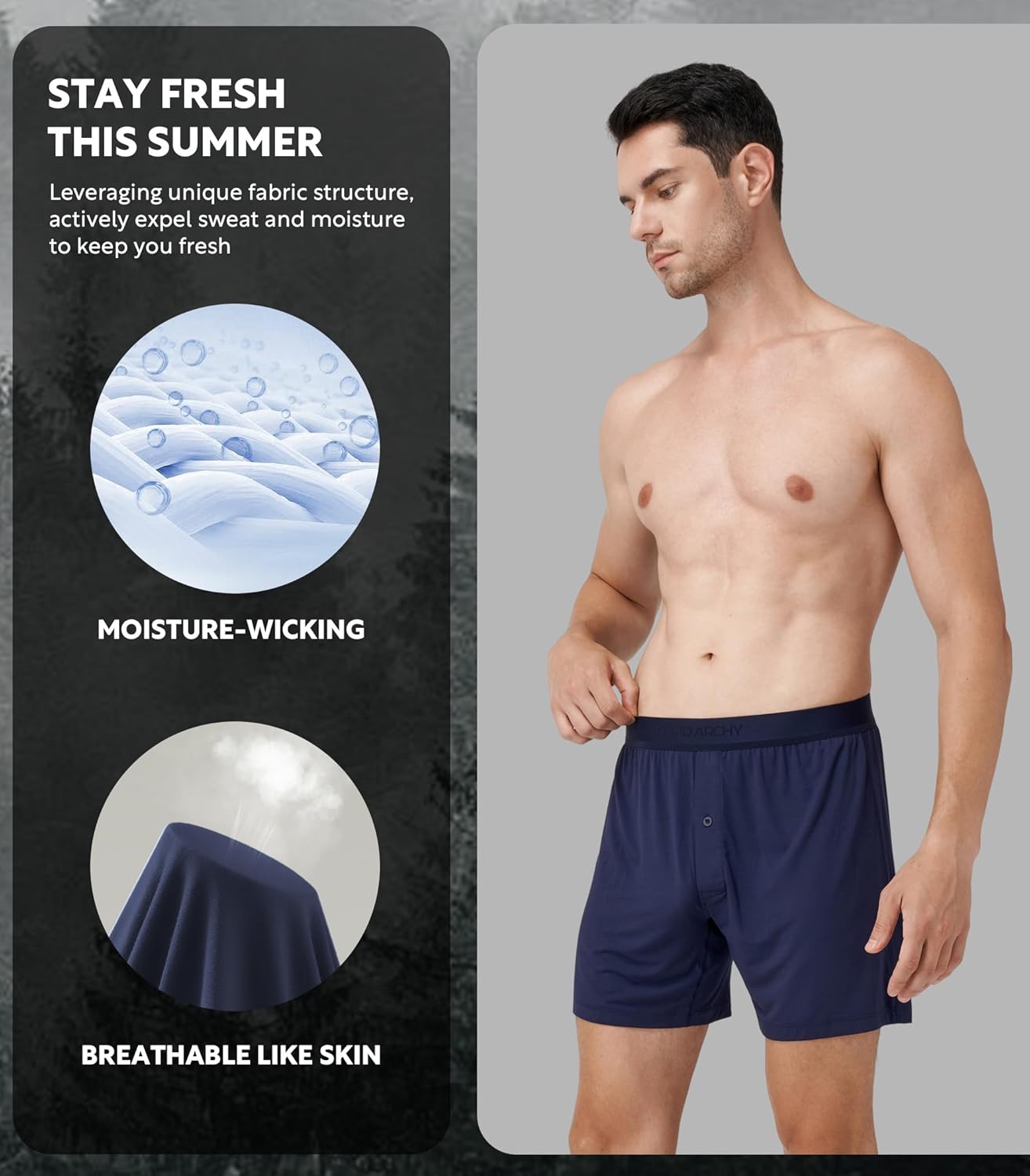 DAVID ARCHY Ultra Soft Modal Underwear Mens Boxer Shorts Loose Breathable Boxers for Men Pack - Image 3