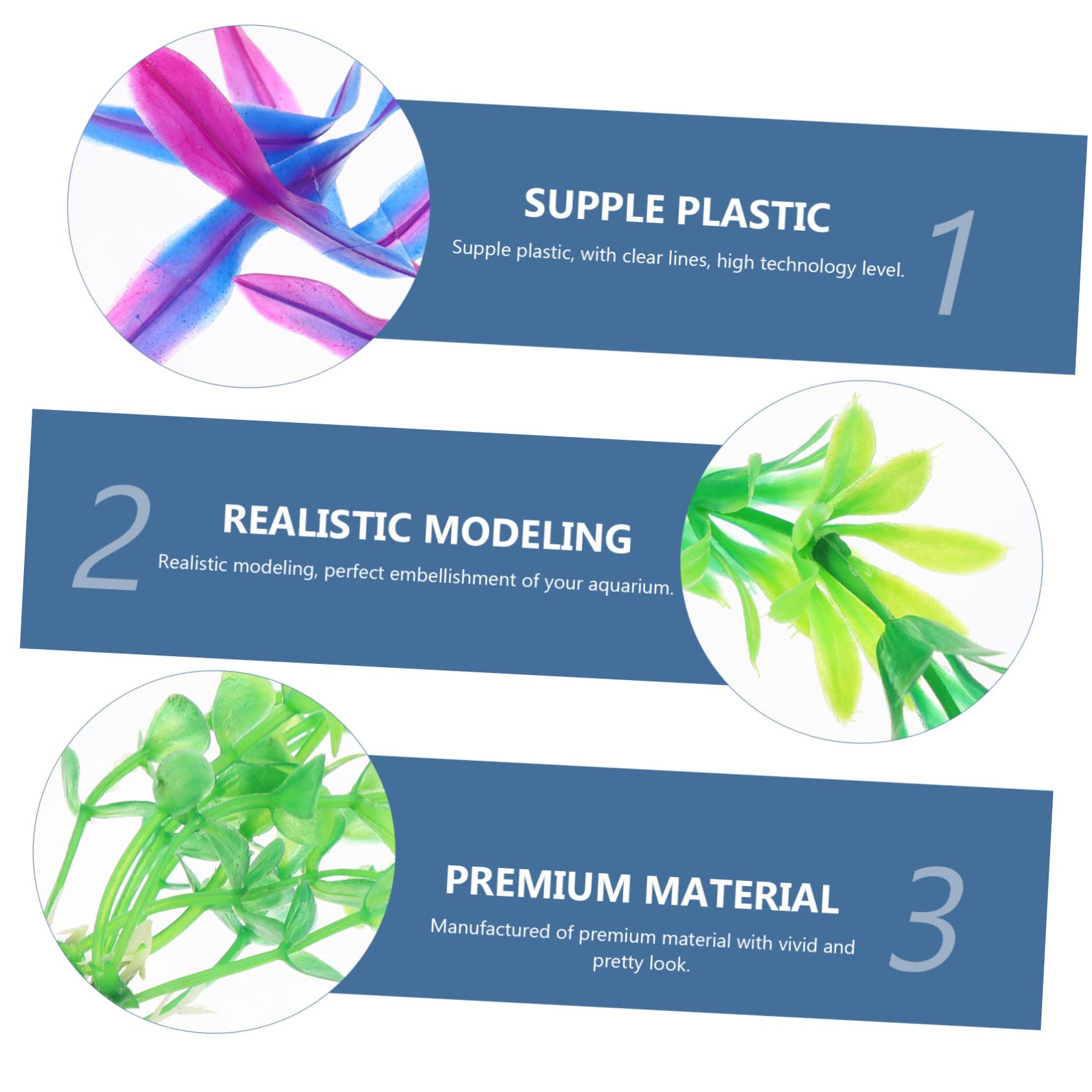 Toddmomy 5ensembles Plantes Aquatiques Artificielles pour Aquarium Décorations De Paysage pour Poissons Et Aquariums Simulation Naturelle Accessoires De Décoration De Réservoir