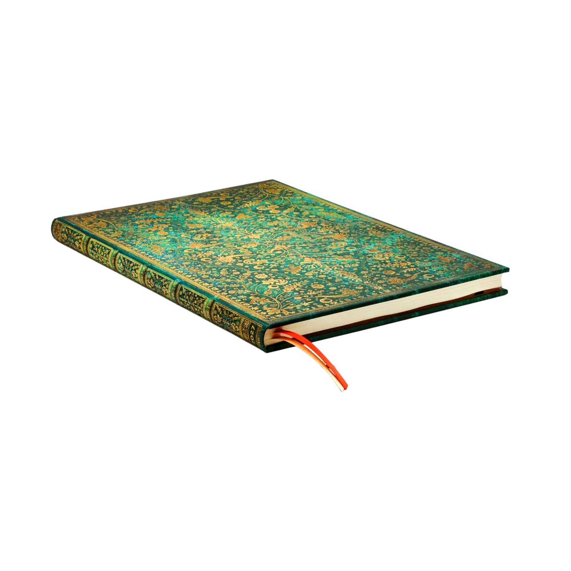 2027 Emerald Flower (Nature’s Grace) Grande 12-Month Hardcover Dayplanner (Elastic Band Closure) Vertical