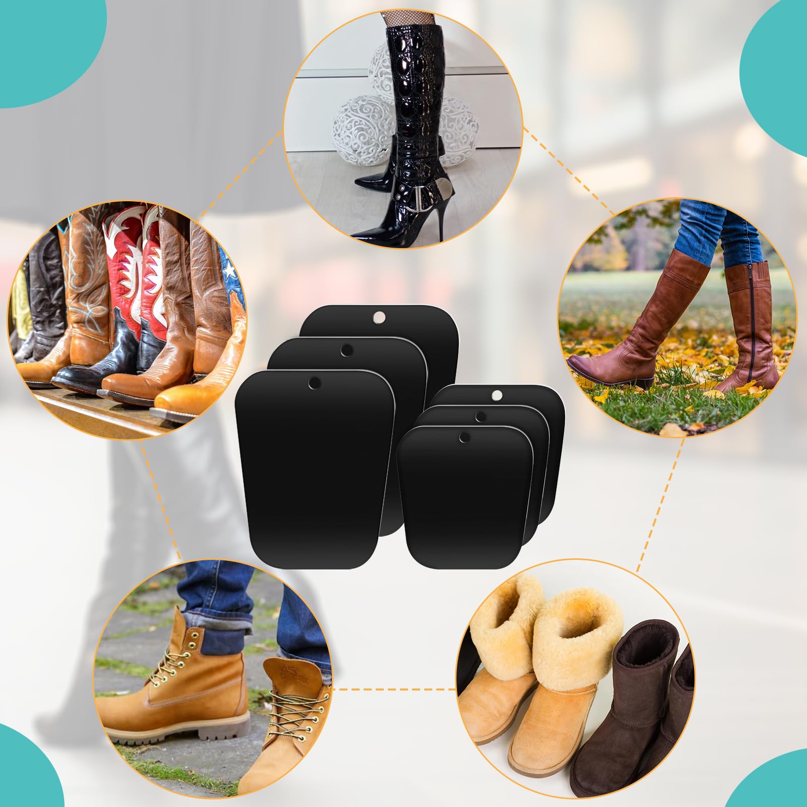 20 Piezas Soporte Botas Altas, Insertos de Formas de Botas Reutilizable de 8/12 Pulgadas, Moldeador de Botas Para Mujeres y Hombres, Negro