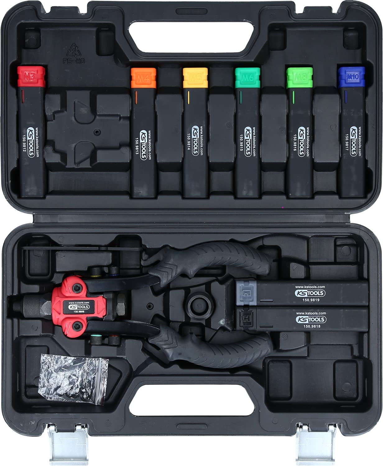 KS Tools Serie di rivettatrici 3 in 1 15 pz