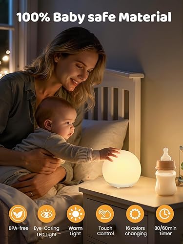 Miniatura 3 de Luz de huevo para guardería, batería de 2600 mAh con tiempo de funcionamiento de 150 horas, luz cálida de 3000 K y RGB 16 colores, atenuación