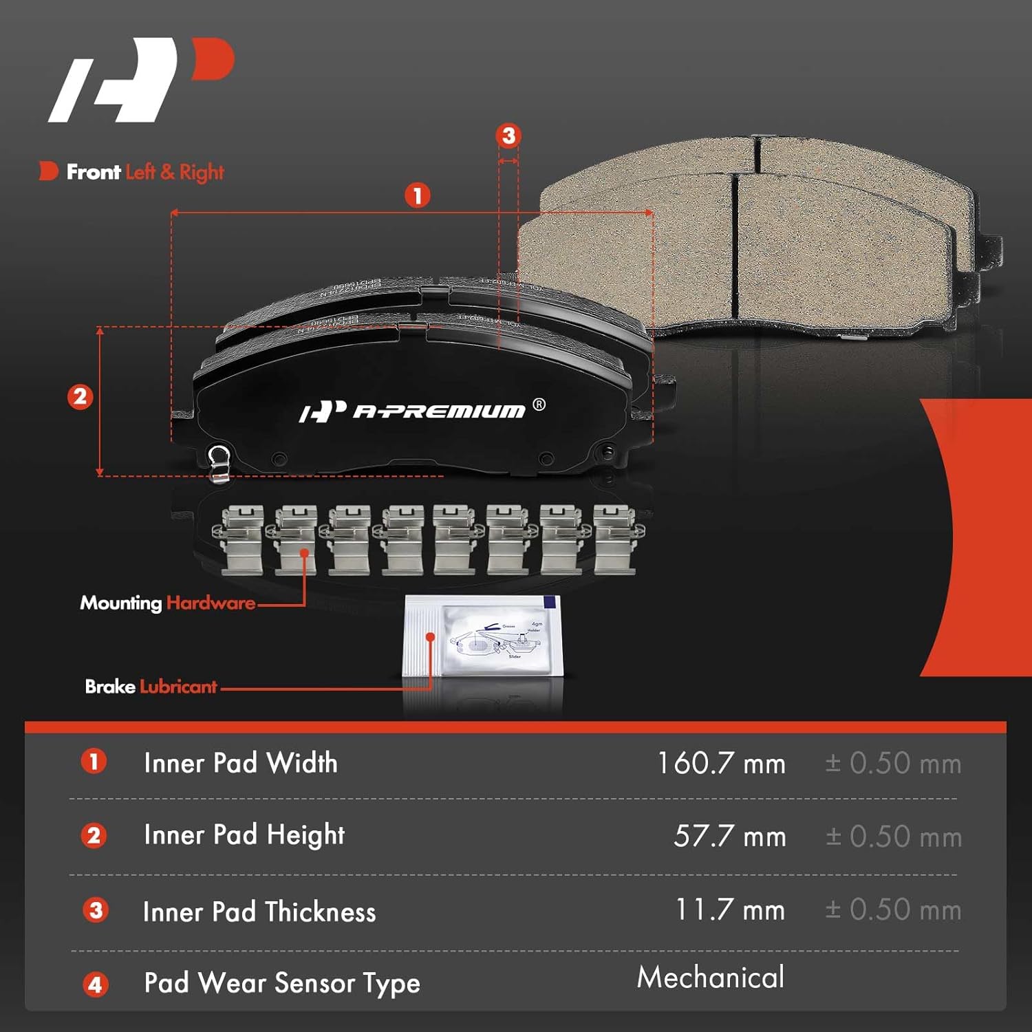 A-Premium Front and Rear Ceramic Brake Pads Set Compatible with Chrysler Models - Pacifica 2017 2018 2019 2020, 8-Pack