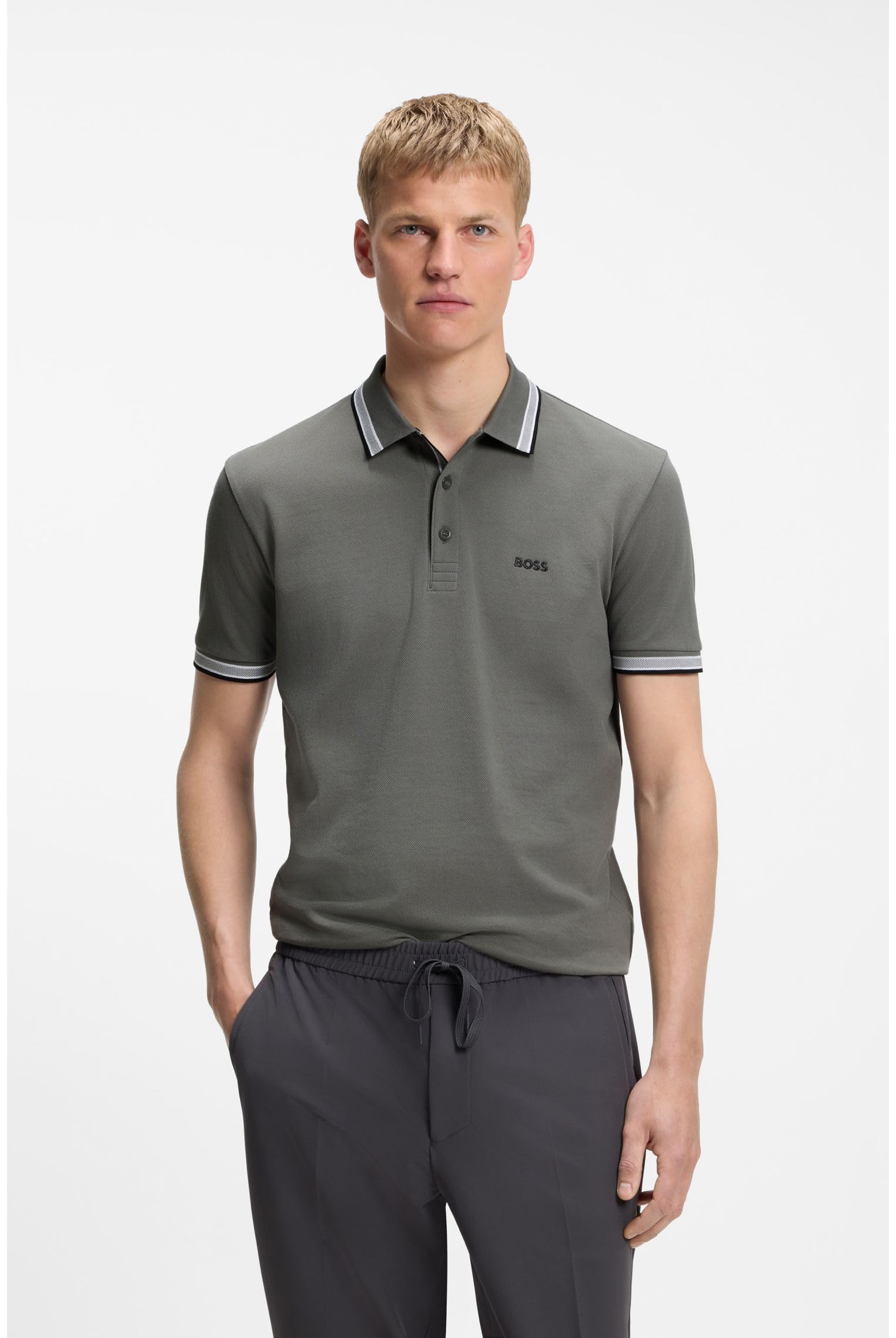 Boss GREEN Poloshirt Paddy Regular Fit atmungsaktive Piqué-Webstruktur – Bild 3