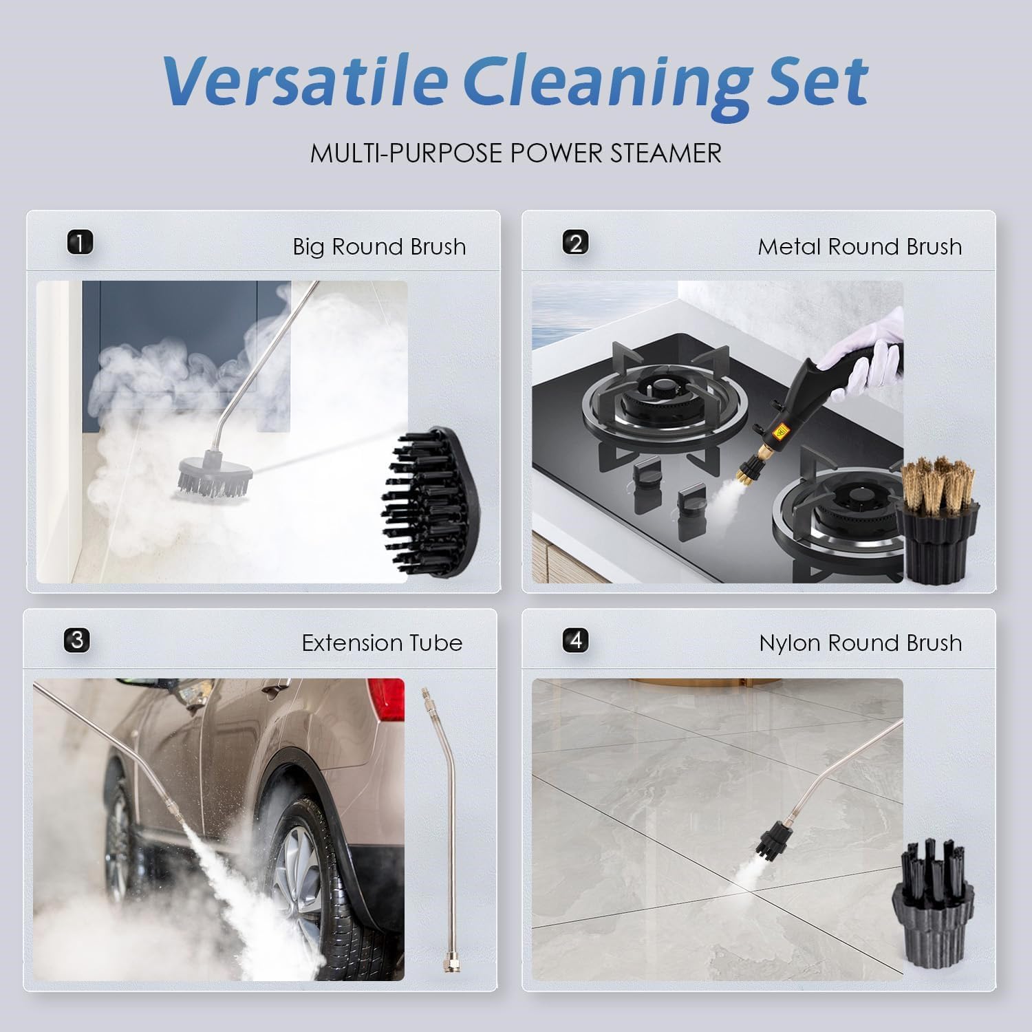 High Pressure Steam Cleaner, 1600W Portable High Temp Power Steamer Cleaning Machine,Pressurized Handheld Natural Steam Cleaner,for Kitchen, Bathroom, Car, Grout and Tile,Red