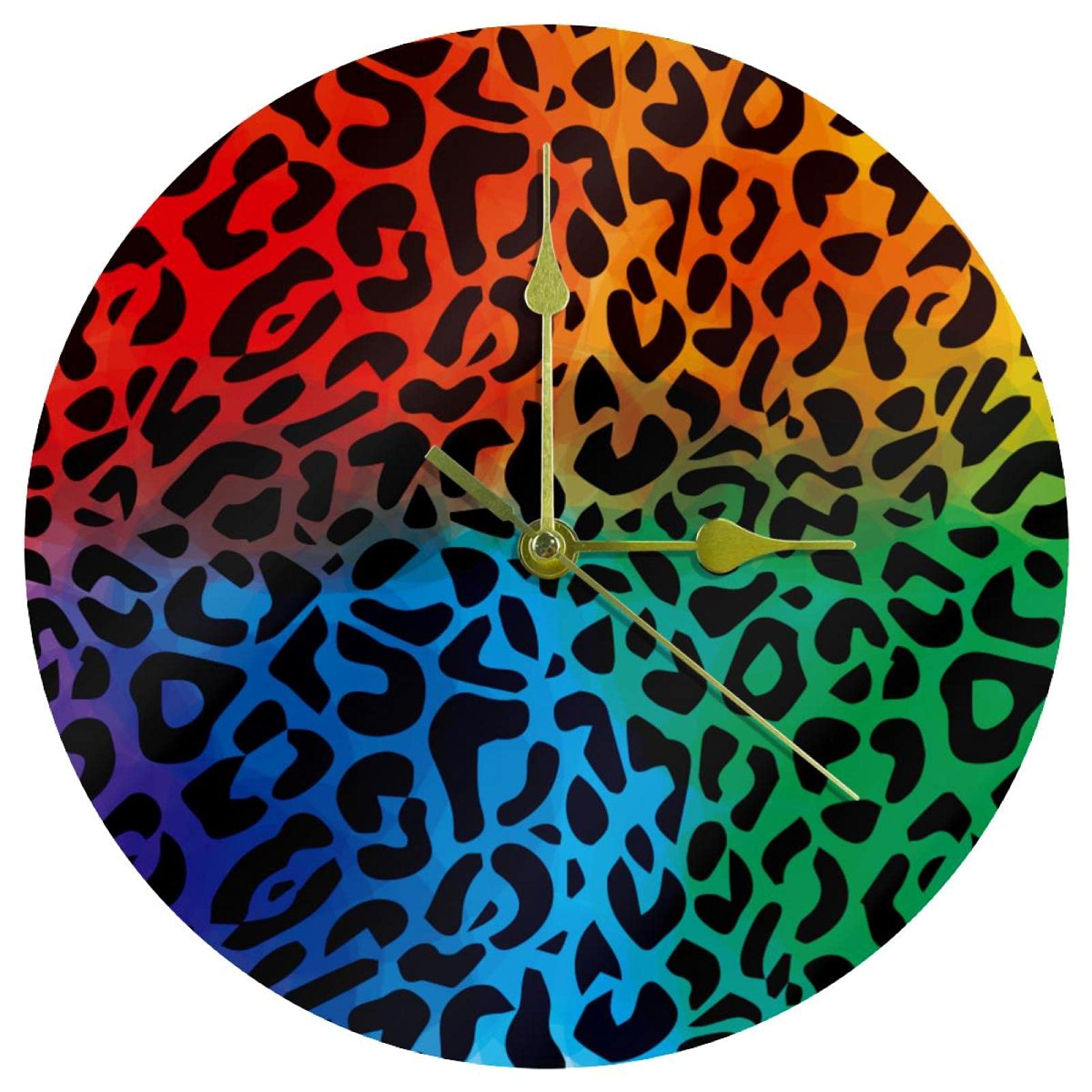 Horloge murale motif léopard en acrylique pour décorer une chambre ou un bureau zen