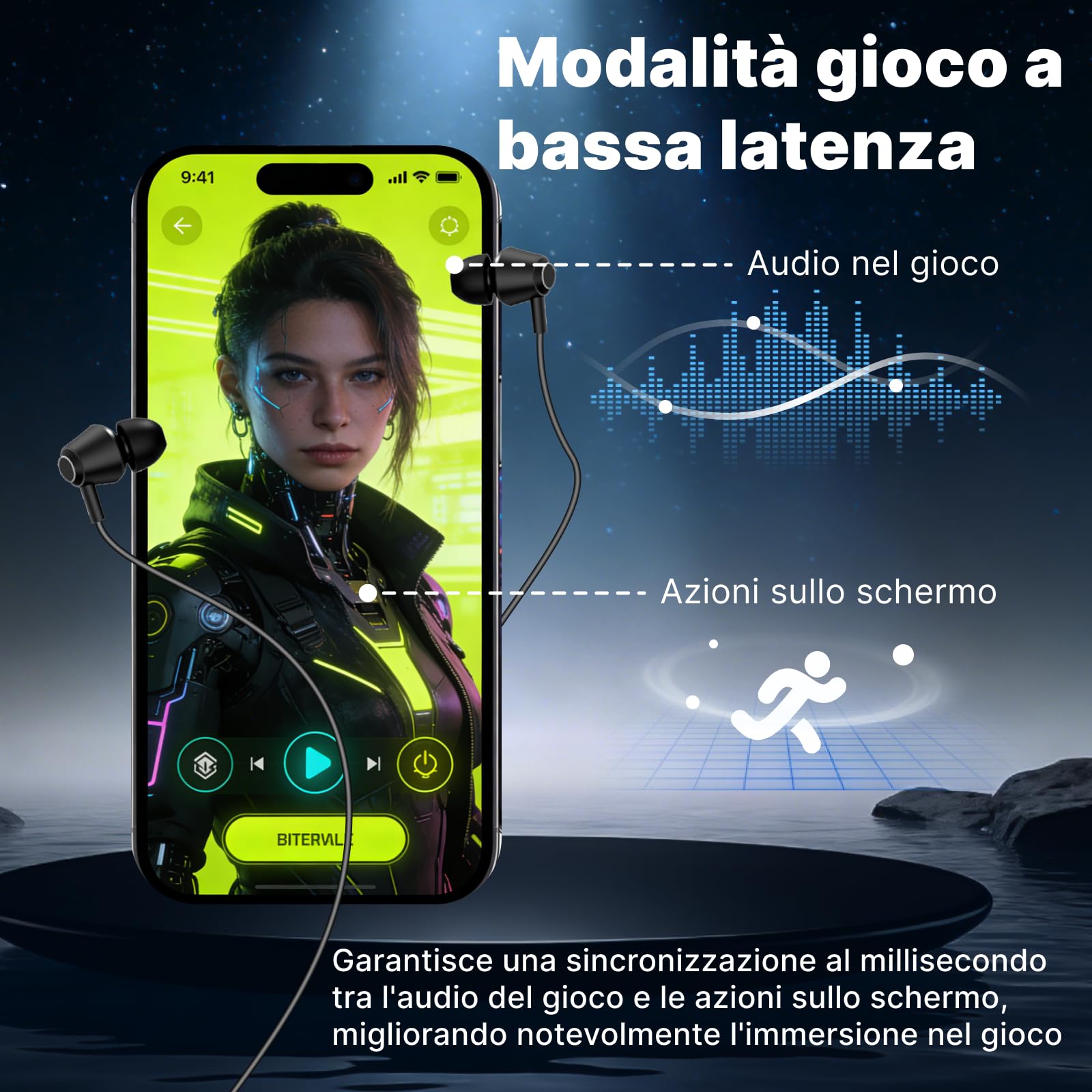 Hmusic Cuffie Bluetooth con Archetto da Collo - Batteria grande, Nero | 200 ore di riproduzione, Impermeabile IPX5, Isolamento acustico, auricolari magnetici per sport, corsa, palestra, cantiere