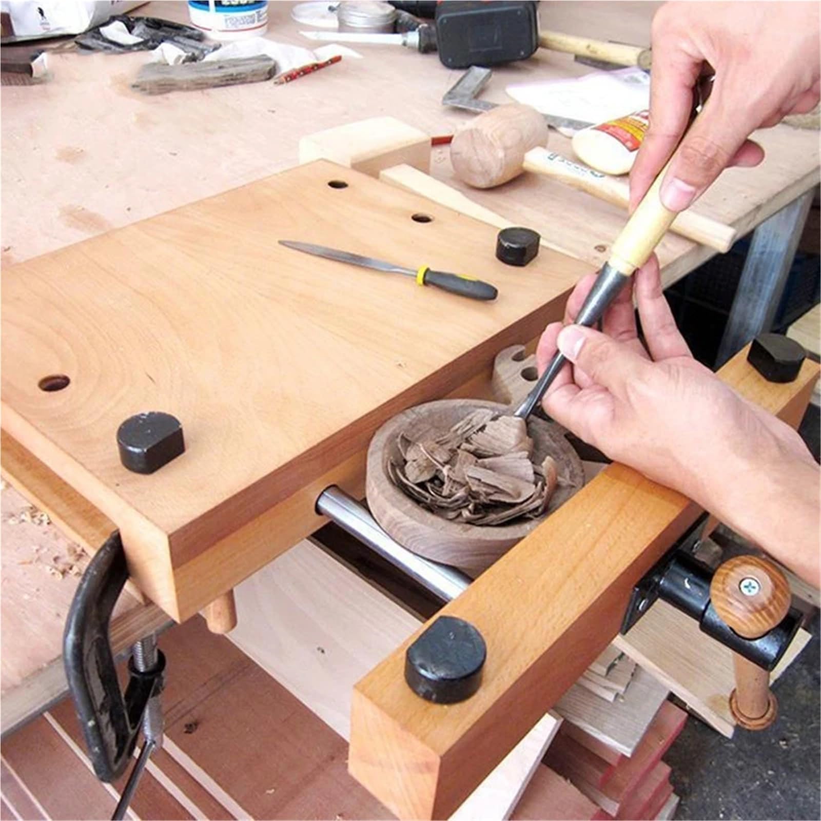 1Pcs Haushalt Kleine Holzbearbeitungswerkbank Holzbank Multifunktionale Desktop Diy Holzbearbeitungsbank