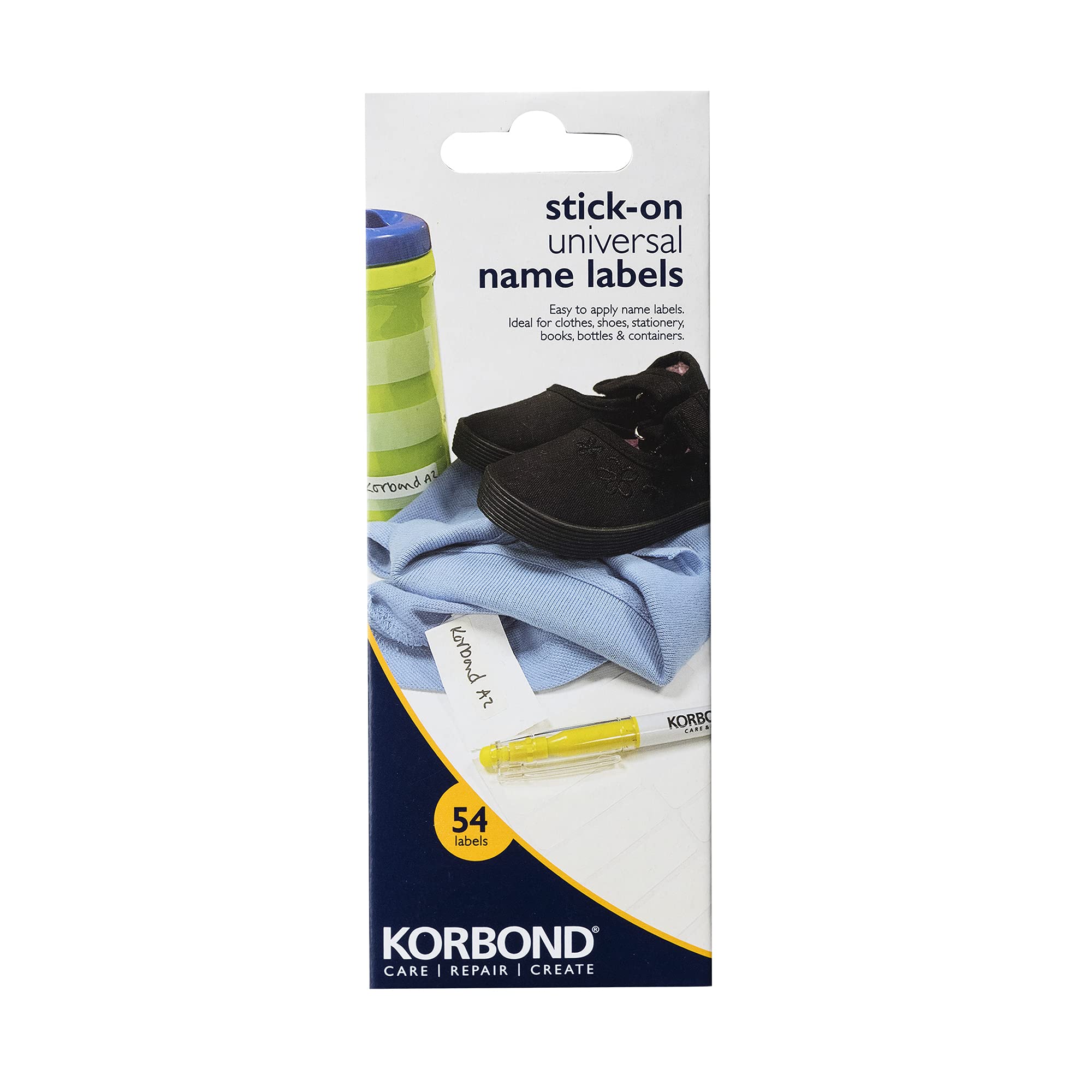 Korbond White Stick On Labels For All Surfaces - 54 Stickers