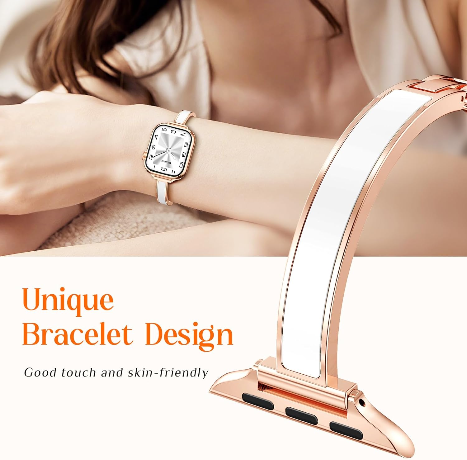 Mesime Slim Dressy Watch Band Compatible with Apple Watch Bands for Women 49mm 46mm 45mm 44mm 42mm 41mm 40mm 38mm, Jewelry Bracelet Metal Designer Fancy Strap for iWatch Ultra 3/2/1 Series 11/10/9/8/7/6/5/4/SE/3/2/1